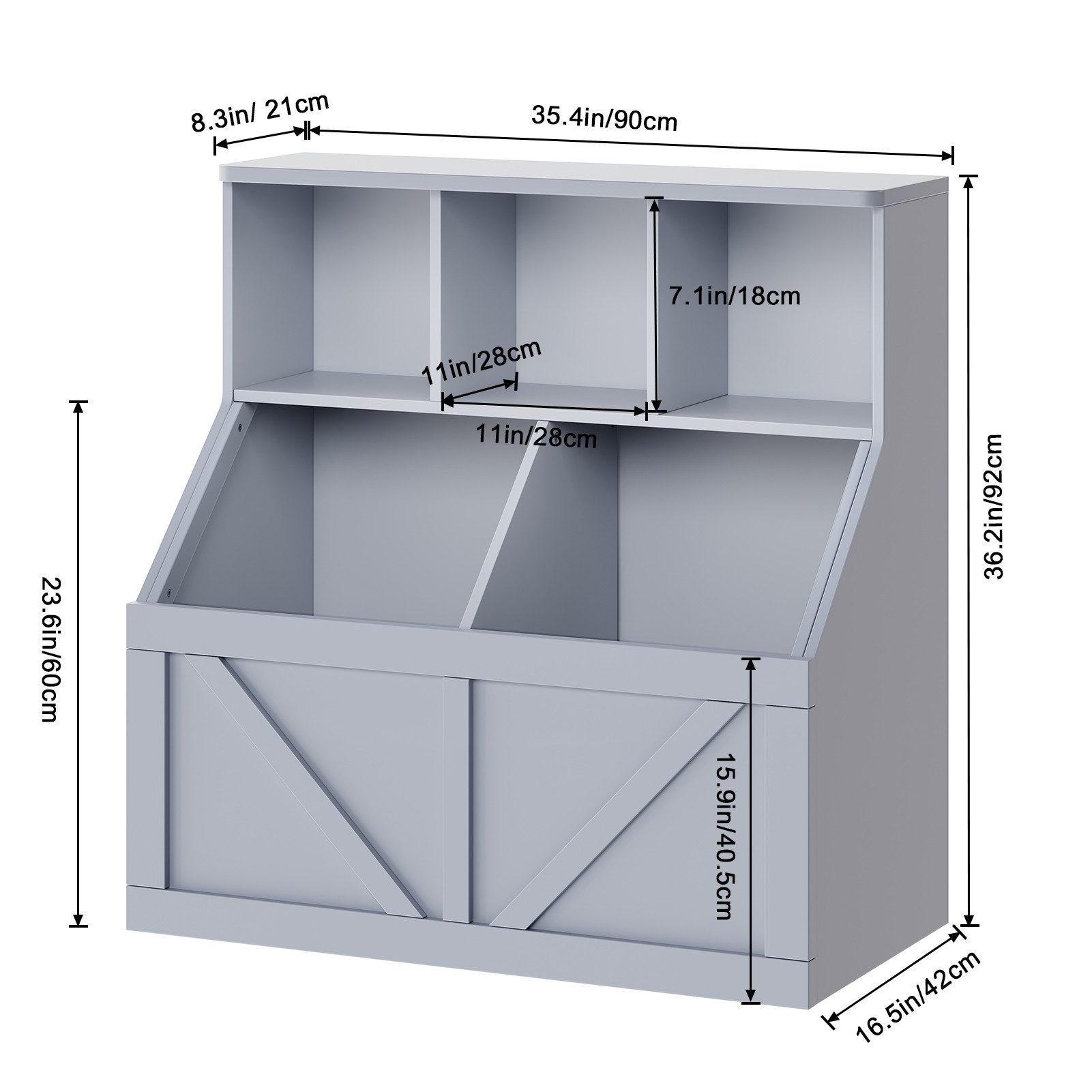 GarveeMore Spielzeugtruhe und Bücherregal für Kinder Mit 5 Fächern,90x42x92 günstig online kaufen
