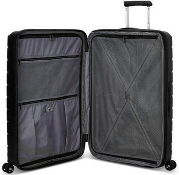 RONCATO Hartschalen-Trolley B-FLYING, 76 cm, schwarz, 4 Rollen, Hartschalen-Koffer Reisegepäck mit Volumenerweiterung und TSA Schloss