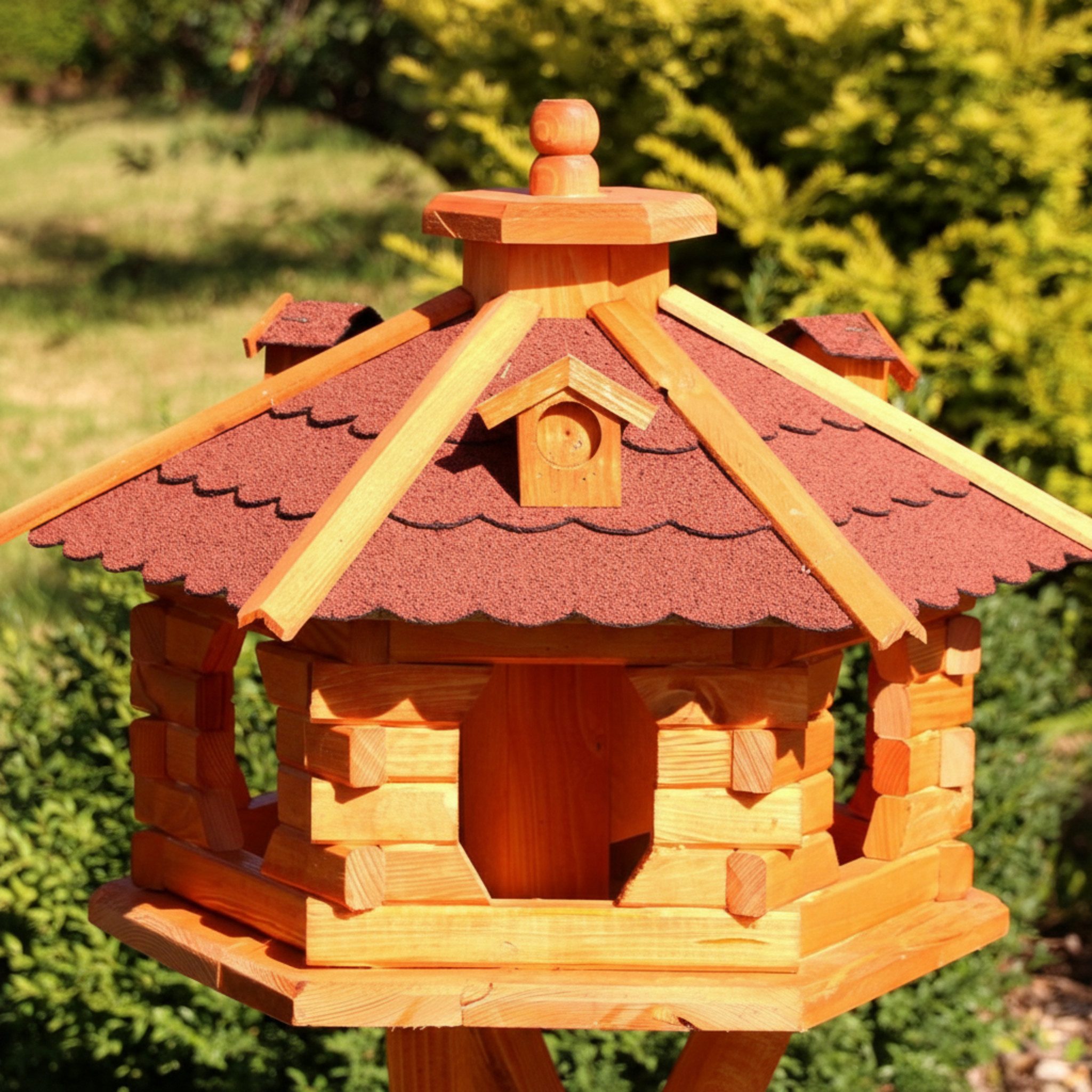 Holzdekoladen Vogelhaus XL Vogelhaus aus Holz – wahlweise mit oder ohne Ständer