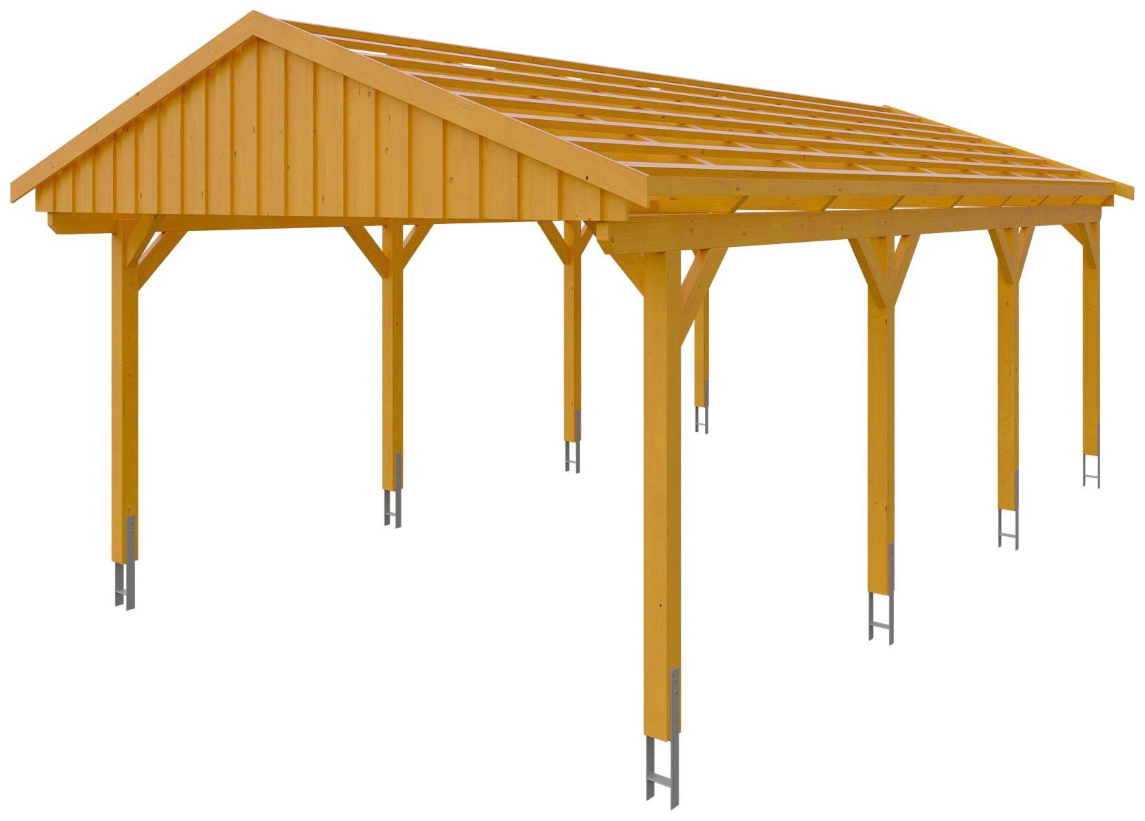 Einzelcarport mit Fichtelberg, 379 cm, BxT: Dachlattung Einfahrtshöhe, Skanholz 423x808 cm