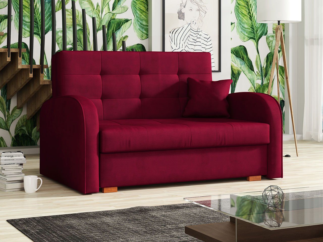 MIRJAN24 Schlafsofa Viva Gold II, mit Bettkasten und Schlaffunktion, 2 Sitzer Polstersofa inkl. Kissen, Wohnlandschaft Kronos 02