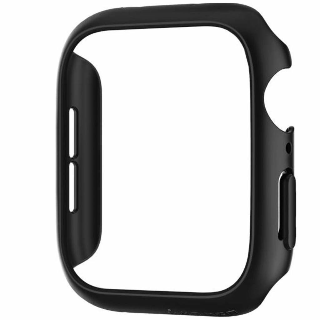 Spigen Displayschutzfolie Spigen Thin Fit™ Bumper Apple Watch 4 / 5 / 6 / SE - 44 mm - Schwarz, 1 Stück