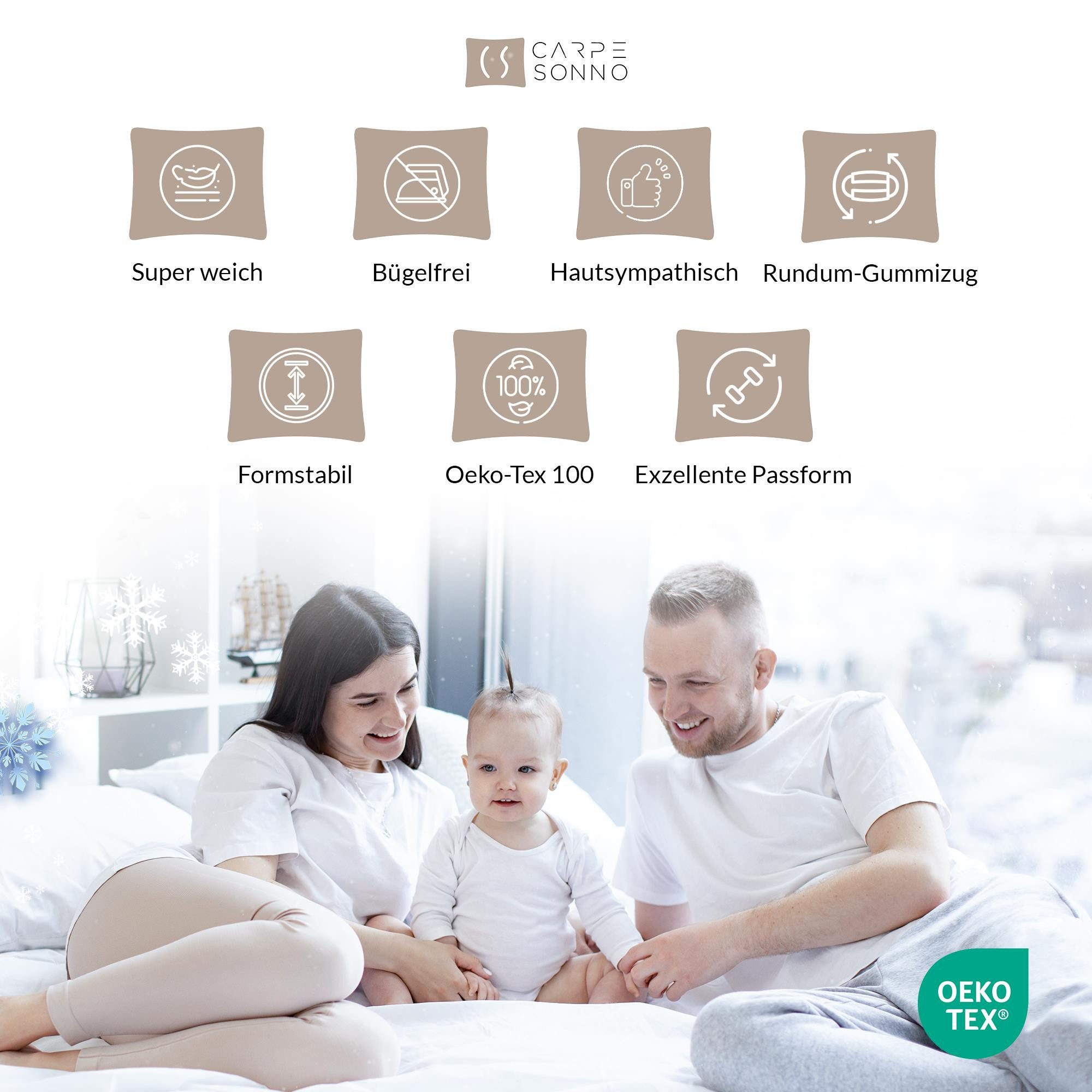 Carpe Sonno Spannbettlaken Cashmere Touch Winter Bettlaken 90x200 100x200 140x200 180x200 200x200, Fleece, Gummizug: rundum, (1 Stück), Kuscheliges Spannbettlaken 100x200 Warmes Spannbetttuch Schwarz