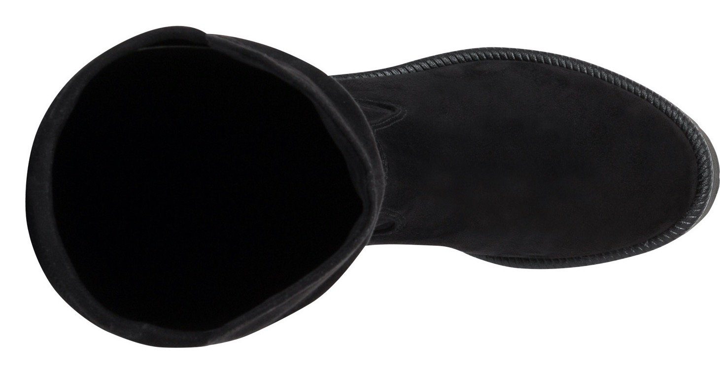 schwarz XS-Schaft mit elastischem Tamaris Overkneestiefel