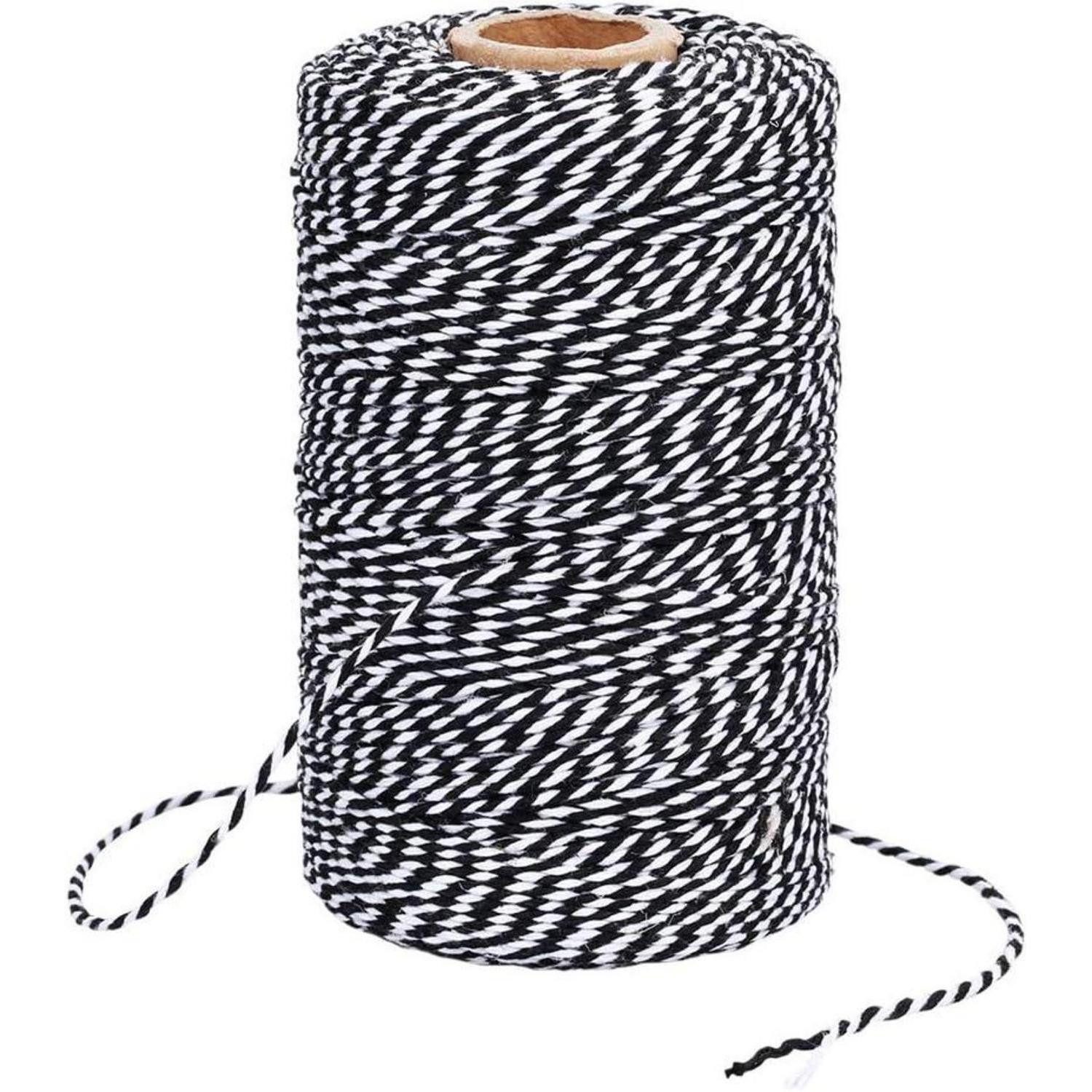 LuxusKollektion Kordel Bindfaden Baumwolle 2mm 200m Bastelschnur 2mm*200m Schwar