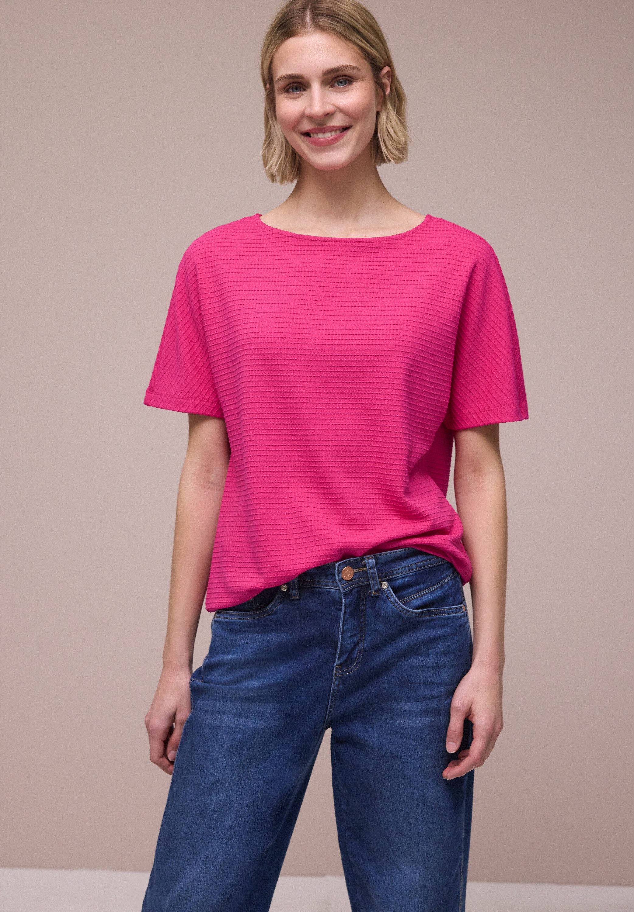 STREET ONE T-Shirt mit U-Boot-Ausschnitt