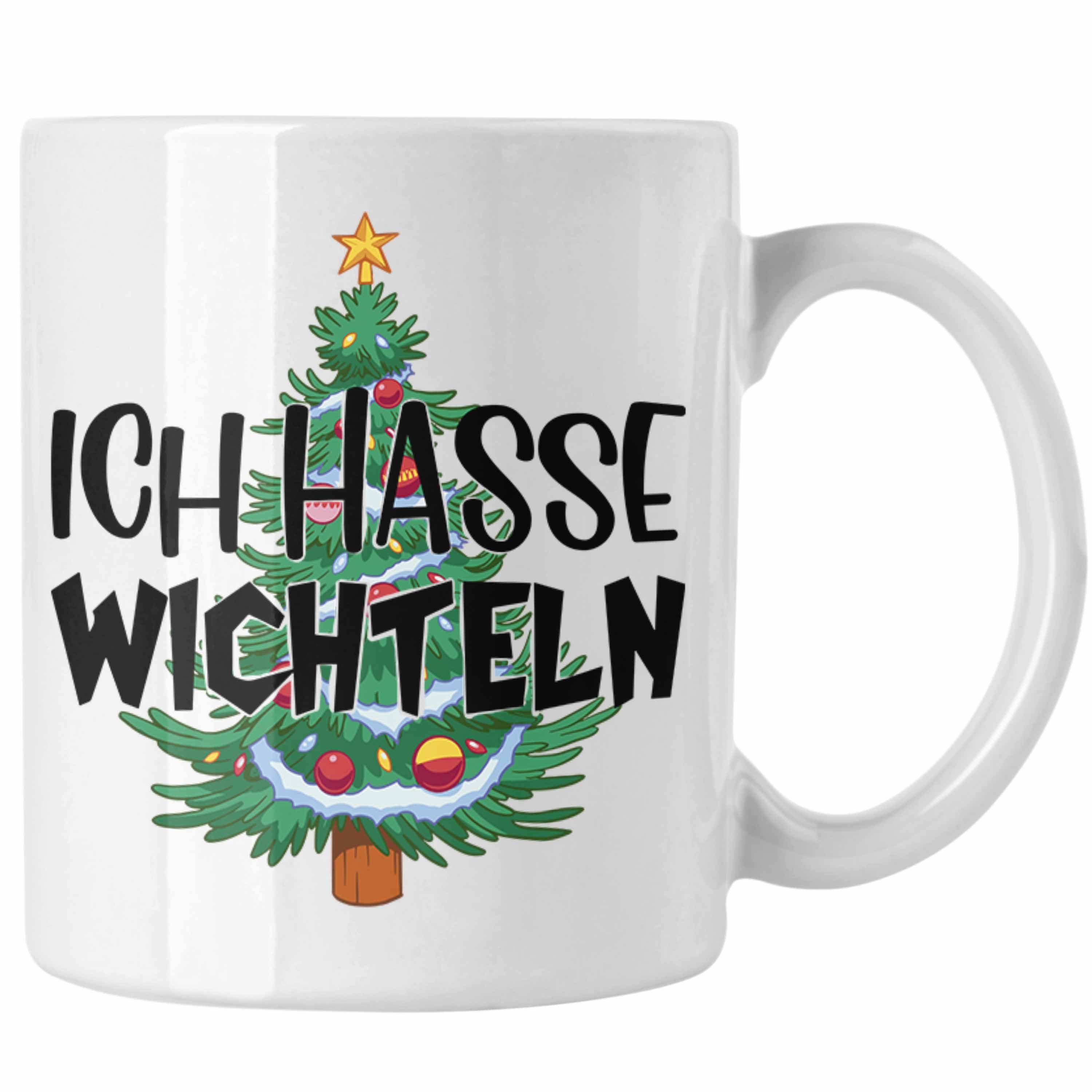 Trendation Tasse Schrott-Wichtelgeschenk für Frauen Kollegen Geschenk Wichteln Weihnach Weiss