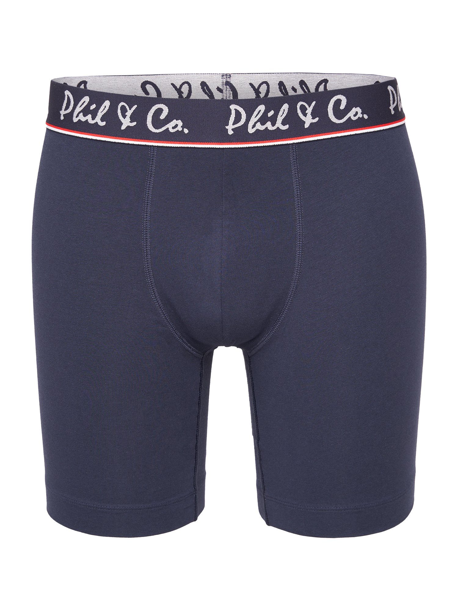 navy Retro-Shorts Jersey (3-St) Long Phil & blue Boxer Boxer-Brief Boxer Langer red Unterhose Co.