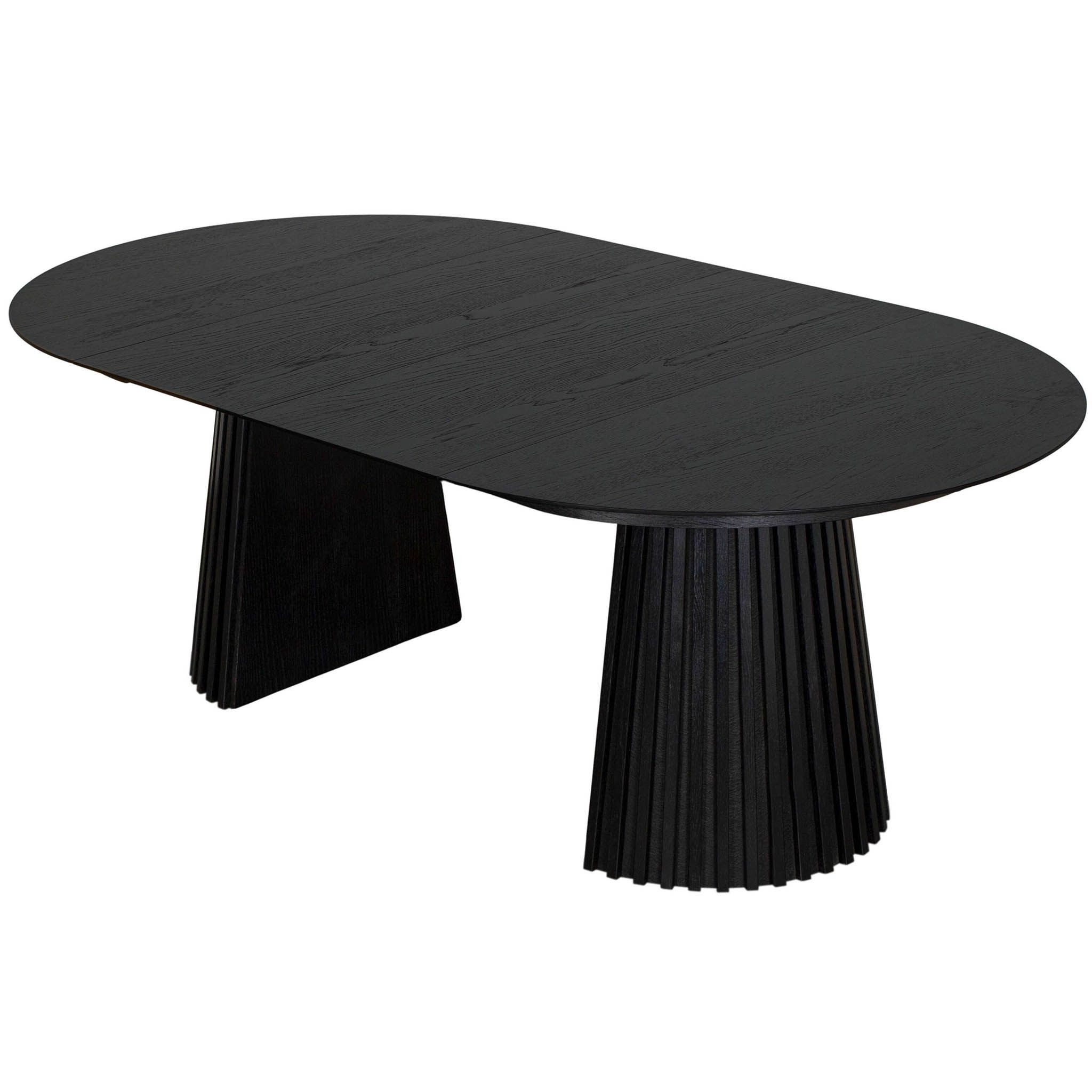 bene living Esstisch Andria - oval 210 x 120 cm - Eichenholz natur dunkelgrau (1-St), FSC®-zertifiziertes Massivholz - formschönes Lamellengestell