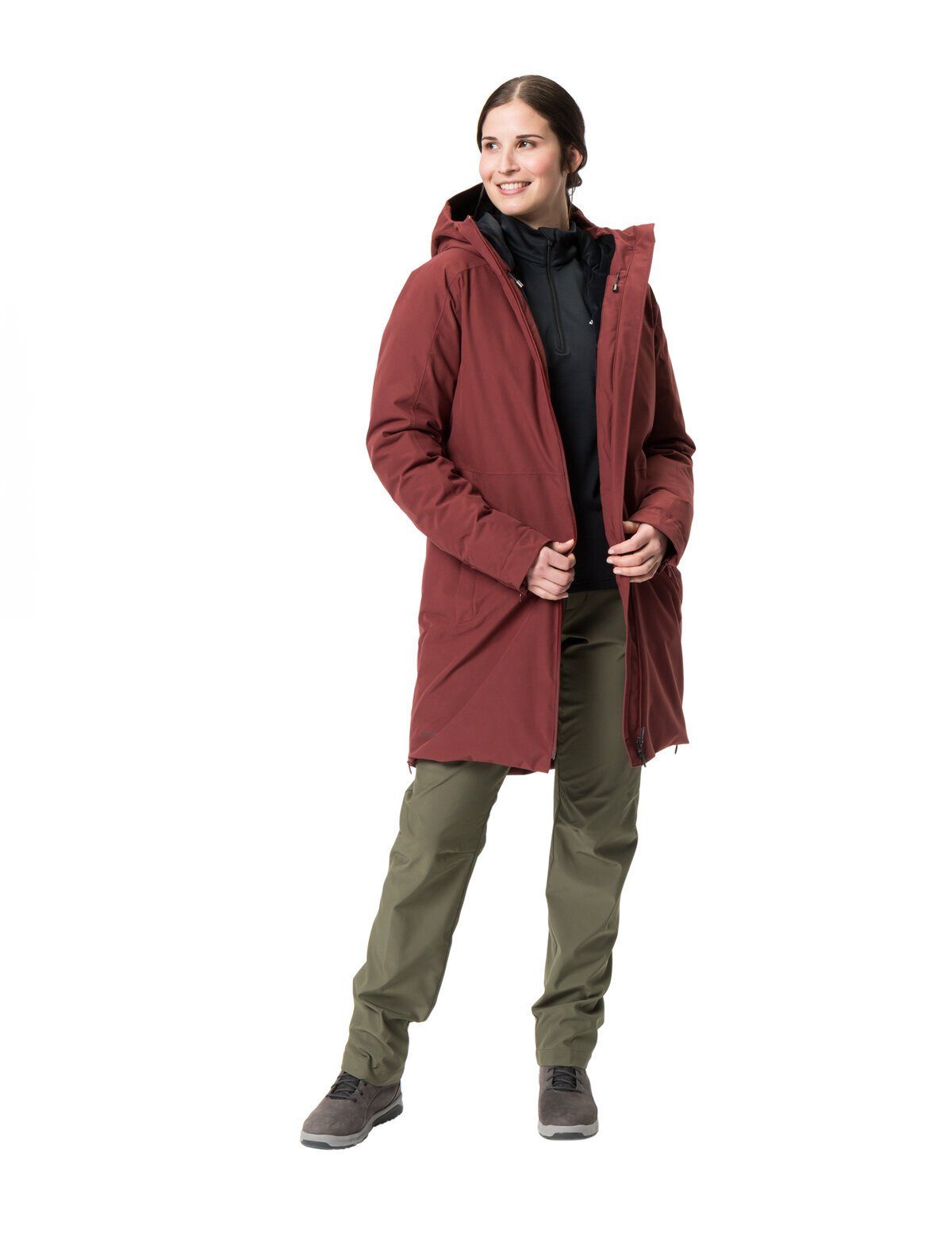 VAUDE Outdoorjacke dark cherry III kompensiert Klimaneutral Women's Coat (1-St) Mineo