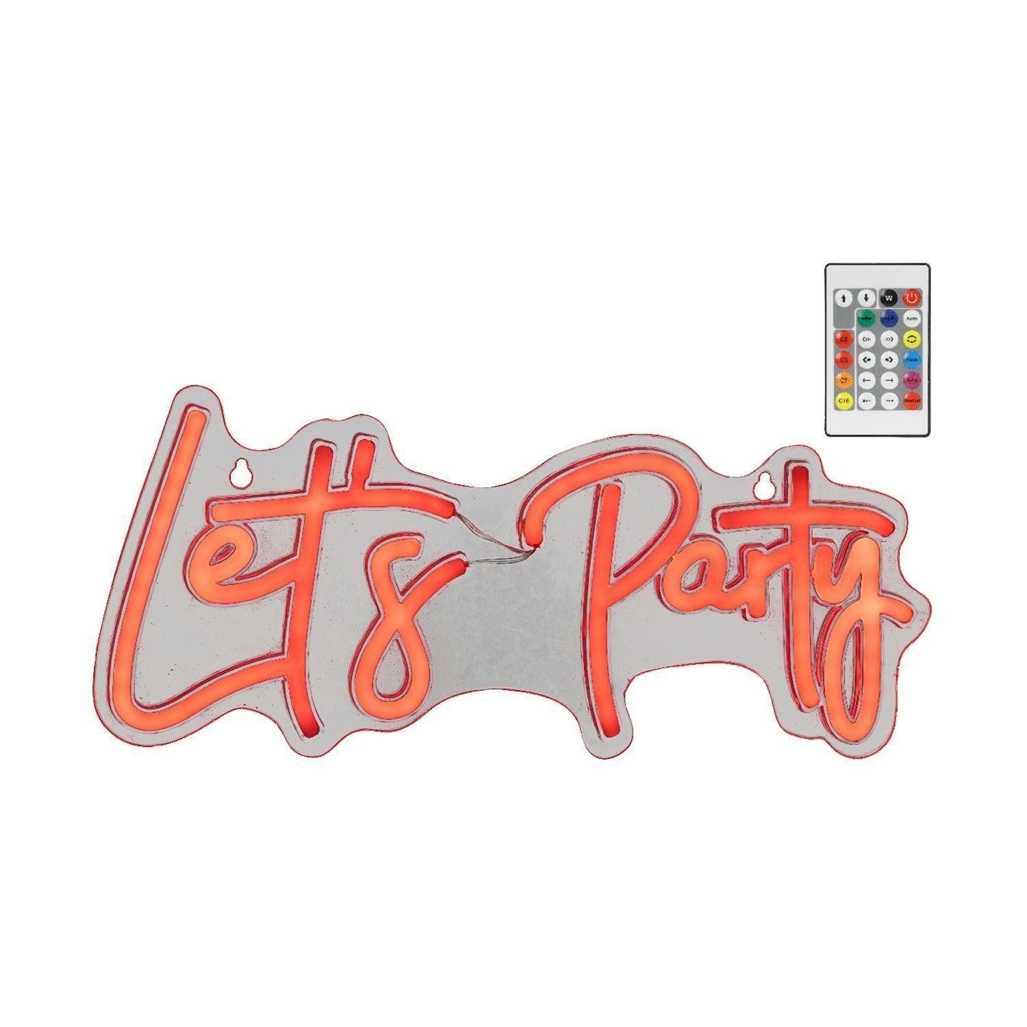 Kaemingk LED Dekoobjekt SIGNAL, Transparent, Kunststoff, mit Fernbedienung, RGB-Farbwechsel, LED fest integriert, USB-Anschluss, B 41 x H 18 x T 1,6 cm