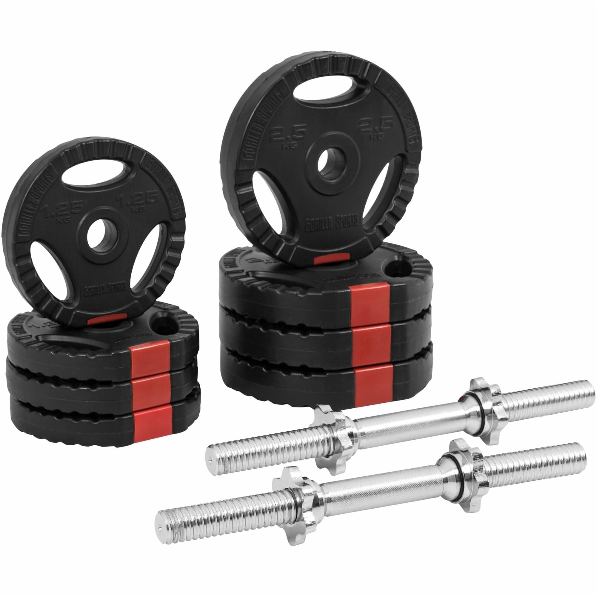 GORILLA SPORTS Langhantel Langhantelset Kunststoff Gripper Set