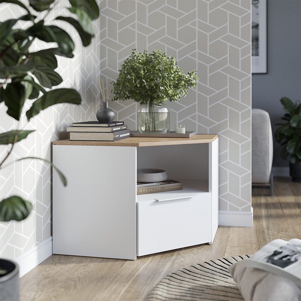 Vicco Lowboard Wido, Weiß/Sonoma, 68 x 50 cm (1 St)