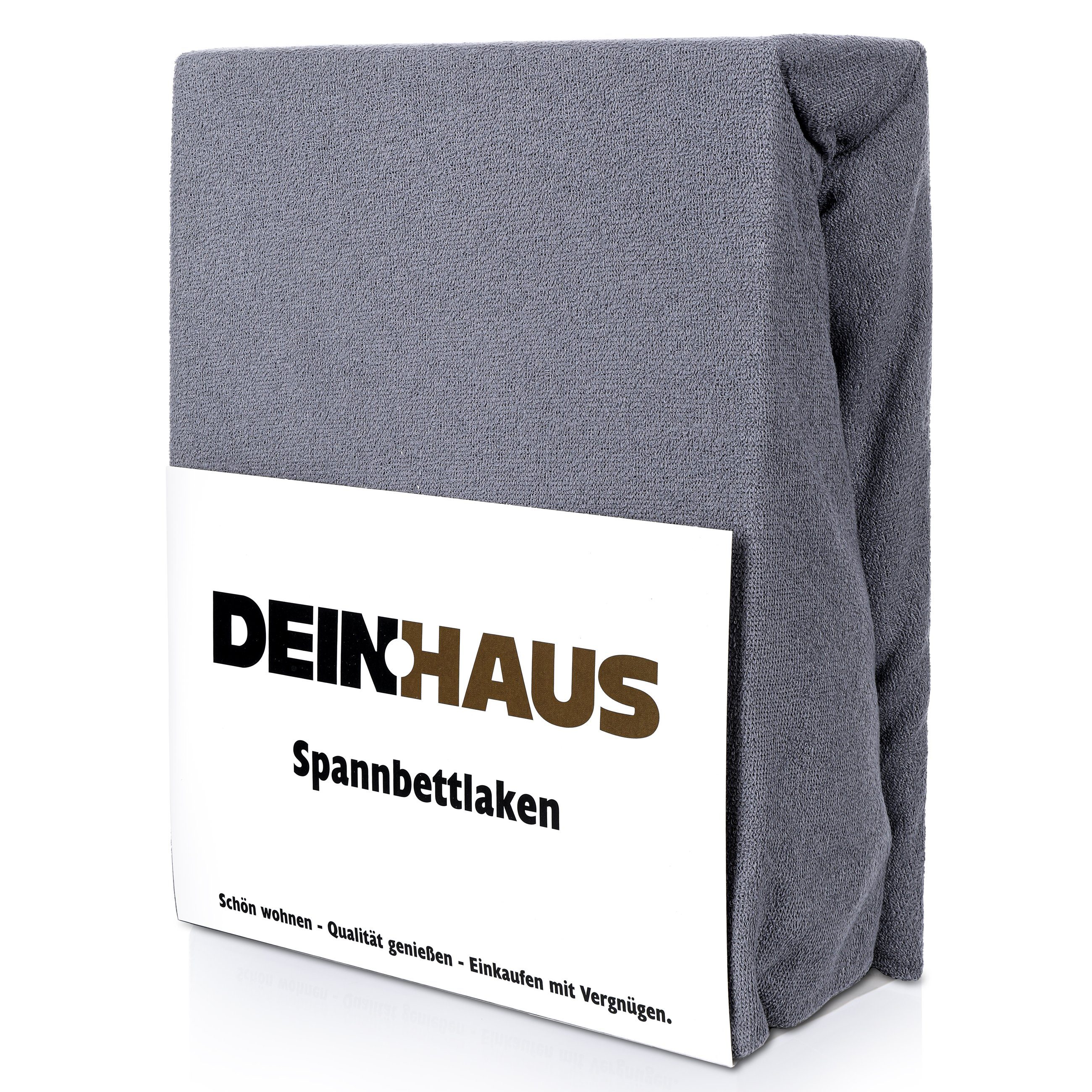 DH DEIN . HAUS Spannbettlaken Frottee SOFT, Baumwolle, Gummizug: rundum, (1 Stück), weich saugfähig atmungsaktiv Rundumgummi formstabil bis 20 cm
