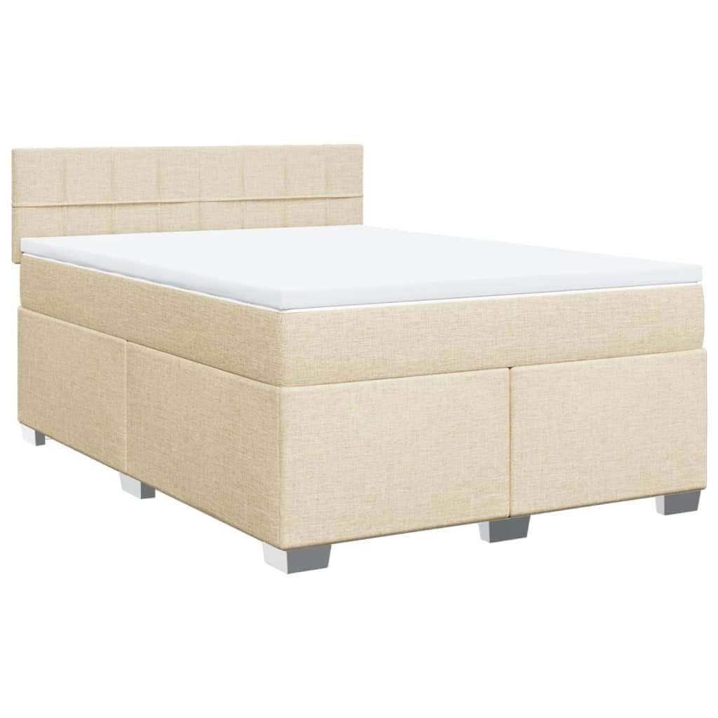 vidaXL Bett Boxspringbett mit Matratze Creme günstig online kaufen