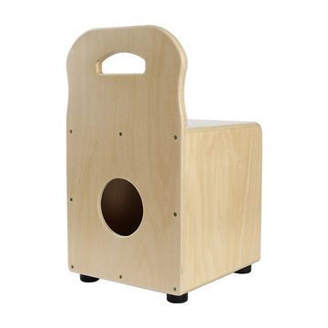 Stagg Cajon Basswood Kinder-Cajon mit EasyGo-Rückenlehne, Frontplatte rot