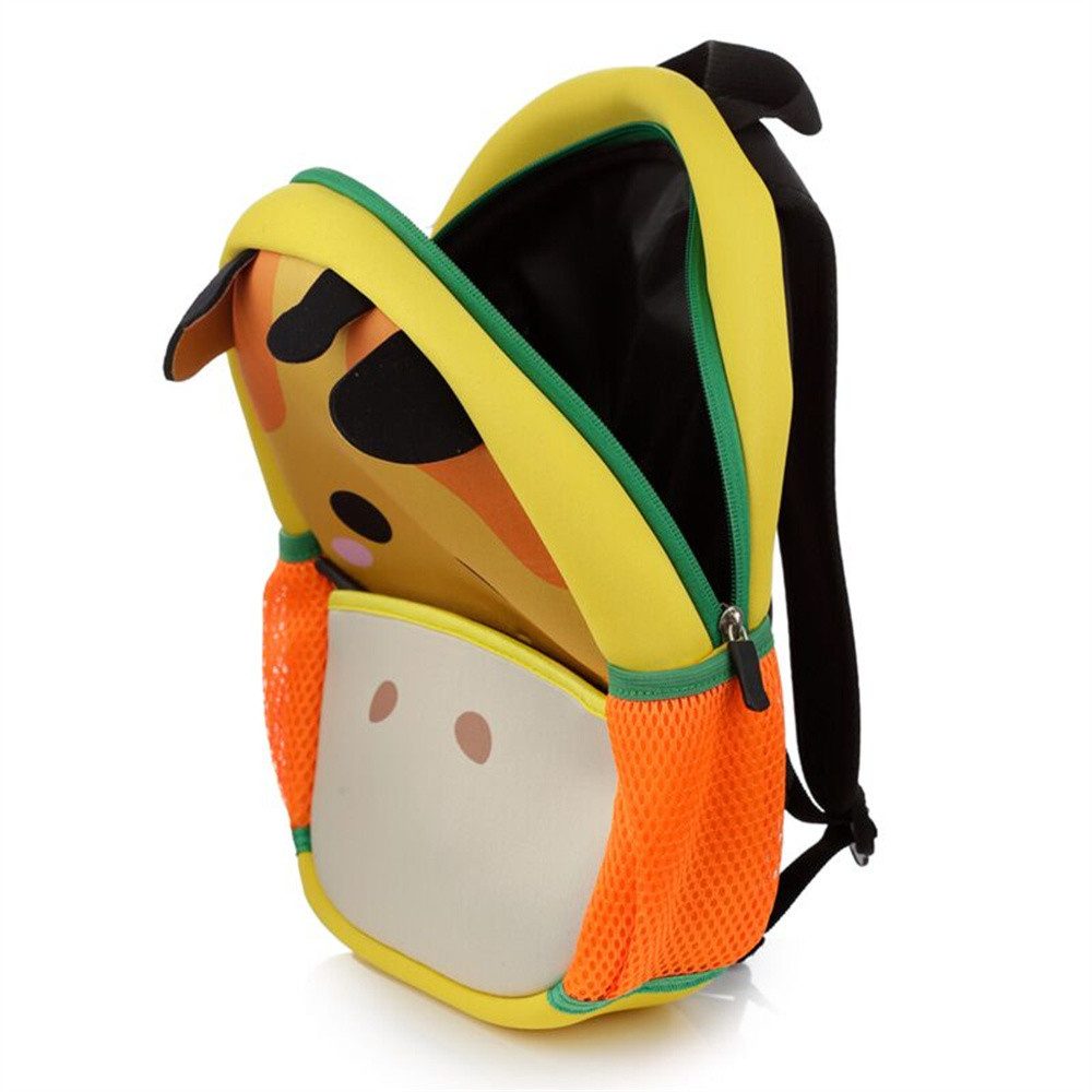 Puckator Kinderrucksack Dinosaurier Giraffe Marienkäfer Hai (mit Reißverschluss, 1-tlg., Rucksack), für Picknick Schule Kindergarten