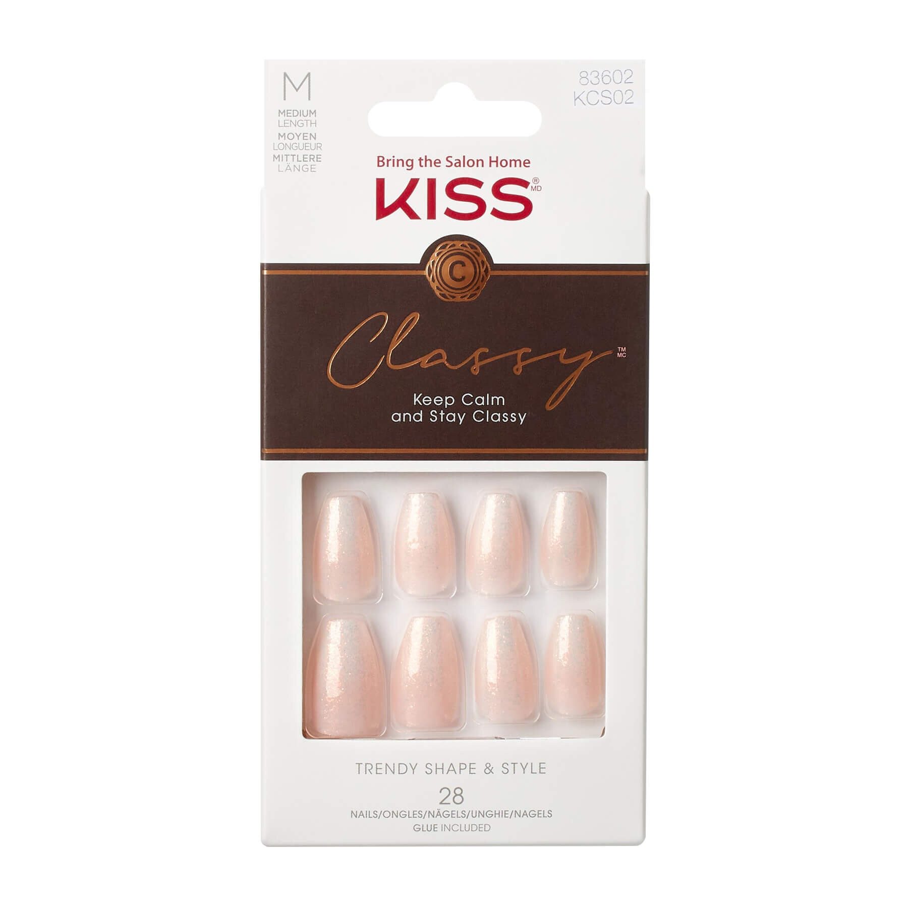 Kiss Kunstfingernägel KISS Classy French Nail Manicure Kit with Gel Finish Medium