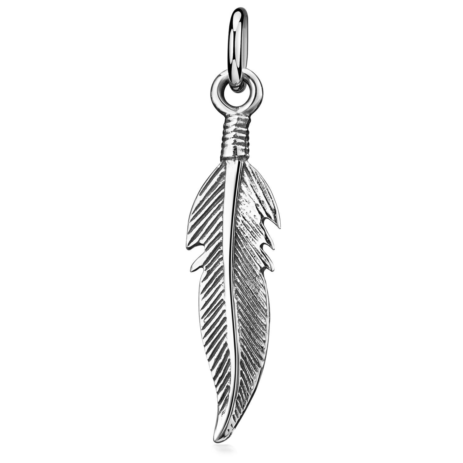 Materia Kettenanhänger Unisex Silber Feder antik günstig online kaufen