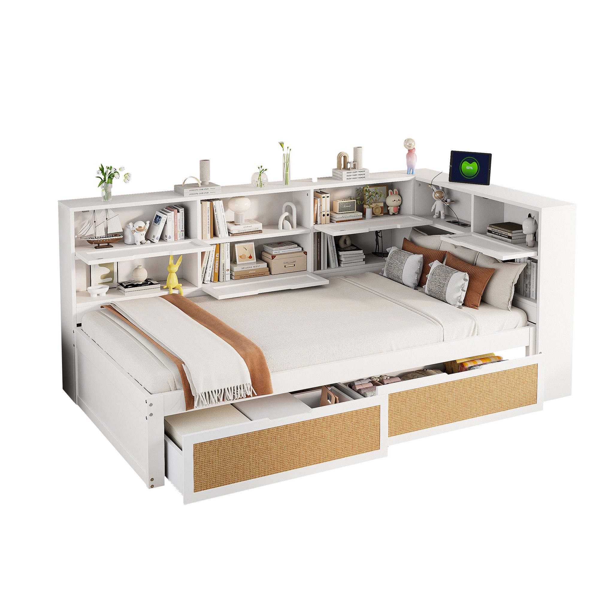 OKWISH Stauraumbett Holzbett Einzelbett Kinderbett mit günstig online kaufen
