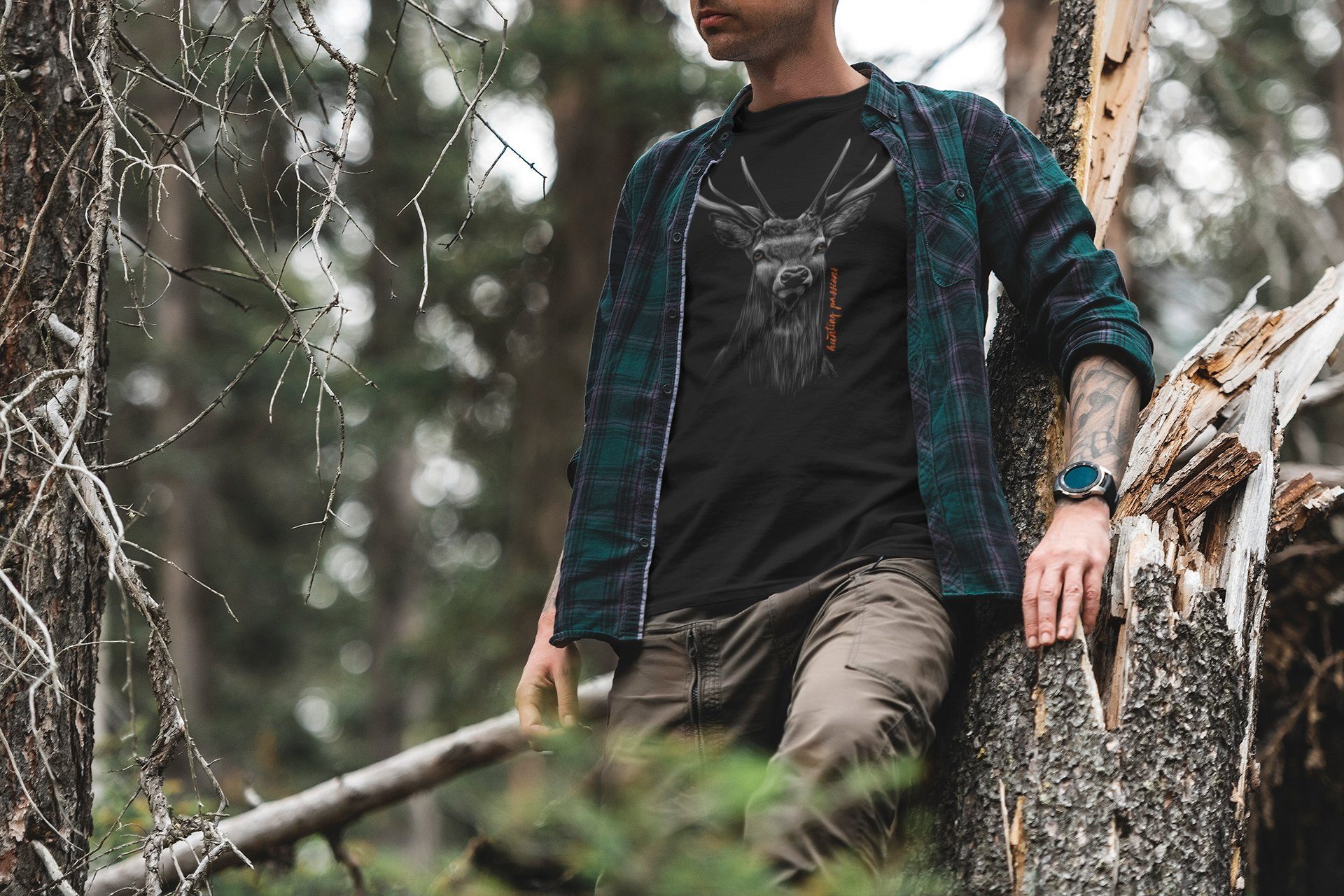 Baddery Print-Shirt Jäger T-Shirt: "Hunting Passion" günstig online kaufen