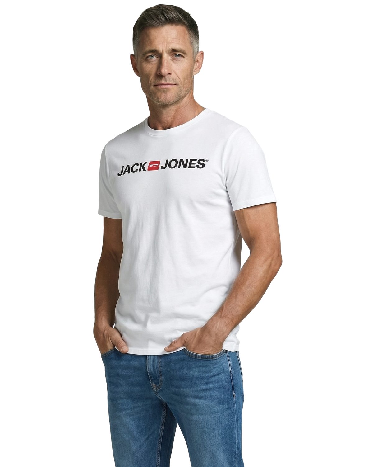 Jack & Jones Print-Shirt Bequemes Slimfit Shirt (Spar-Set, 3er-Pack) in Unifarbe mit Print