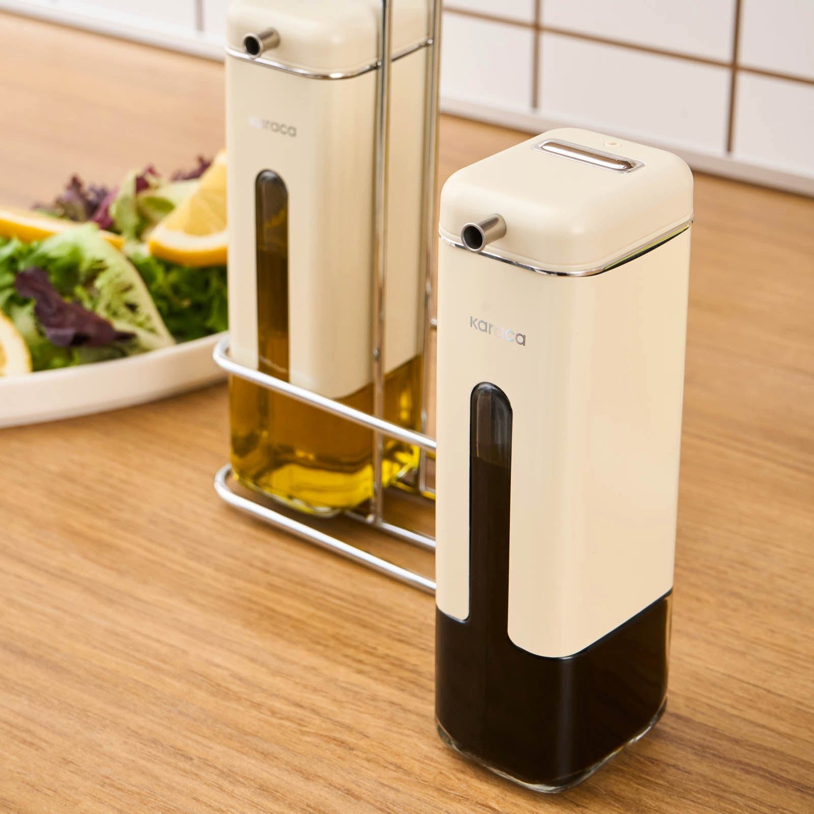 Karaca Vorratsglas Karaca Luminous, 3-teilige Öl- und Essigflasche, Inox, ACRYL