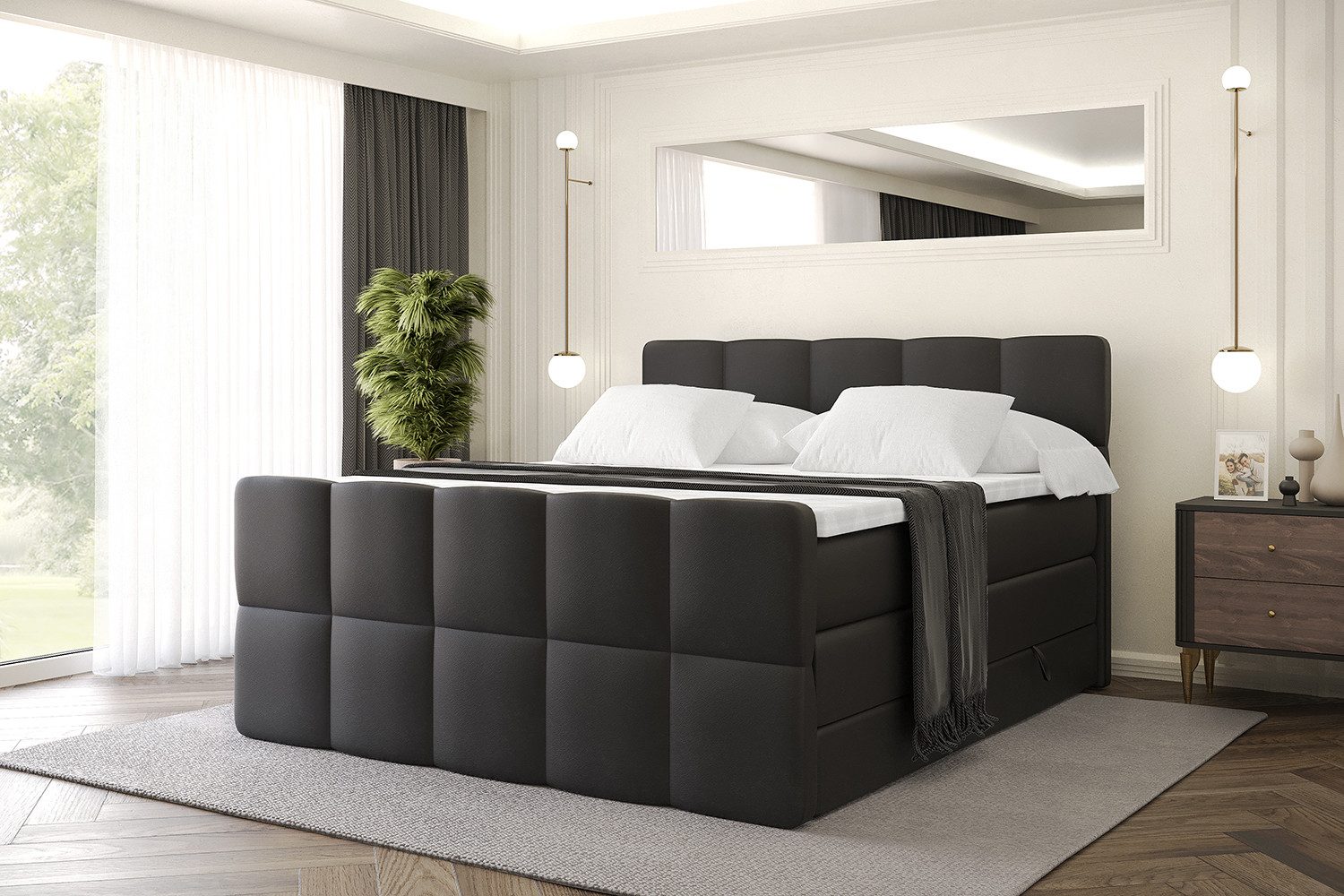 ALTDECOR Boxspringbett LIRO-Z KING (Multipocket-Matratze H4, H3 Matratze Bo günstig online kaufen