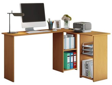 VCM Schreibtisch Holz Eckschreibtisch Schreibtisch Bürotisch Lusias