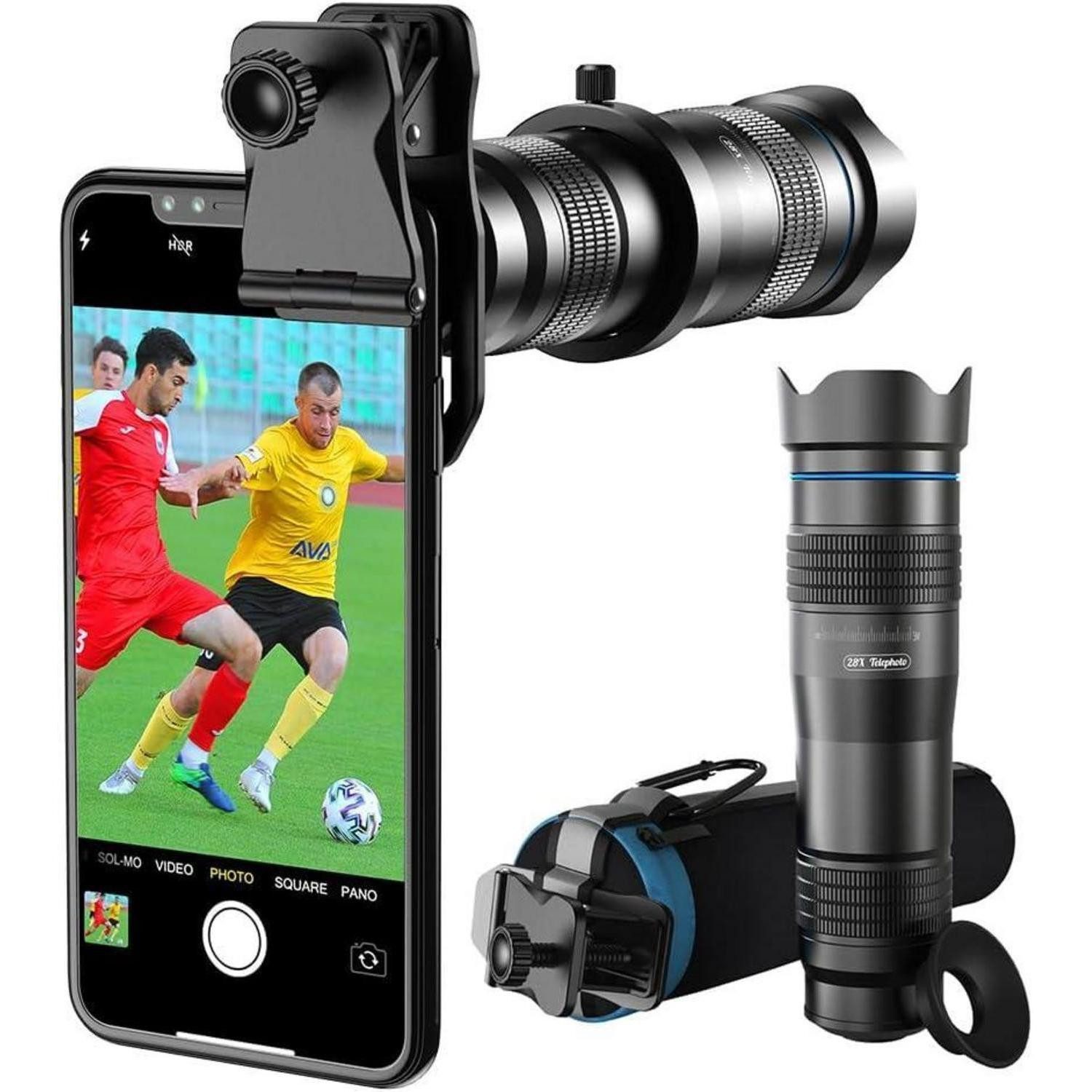 LuxusKollektion Teleobjektiv Smartphone 28x HD Zoom Kamera-Set für iPhone Samsung Teleobjektiv