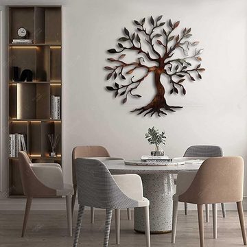 Novzep Wanddekoobjekt Metall Baum des Lebens Wanddekoration, Wandkunst Dekoration, 50*50 cm