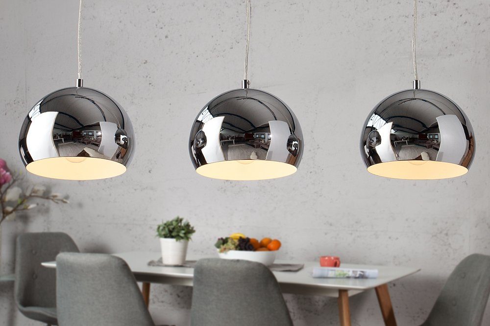 riess-ambiente Hängeleuchte CHROMAGON silber weiß, ohne Leuchtmittel, Wohnz günstig online kaufen