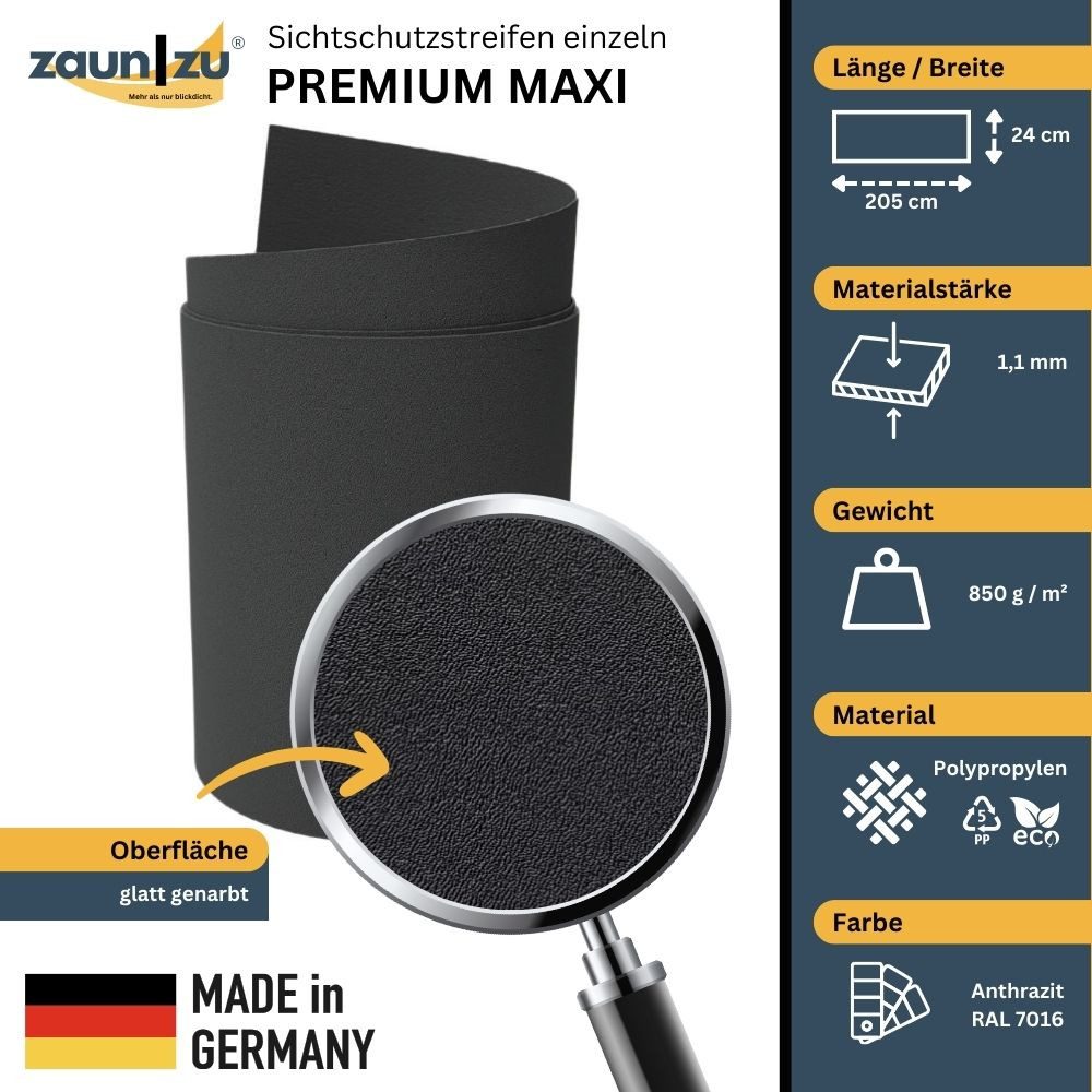 zaunzu Sichtschutzstreifen Premium Maxi für Doppelstabmatten günstig online kaufen