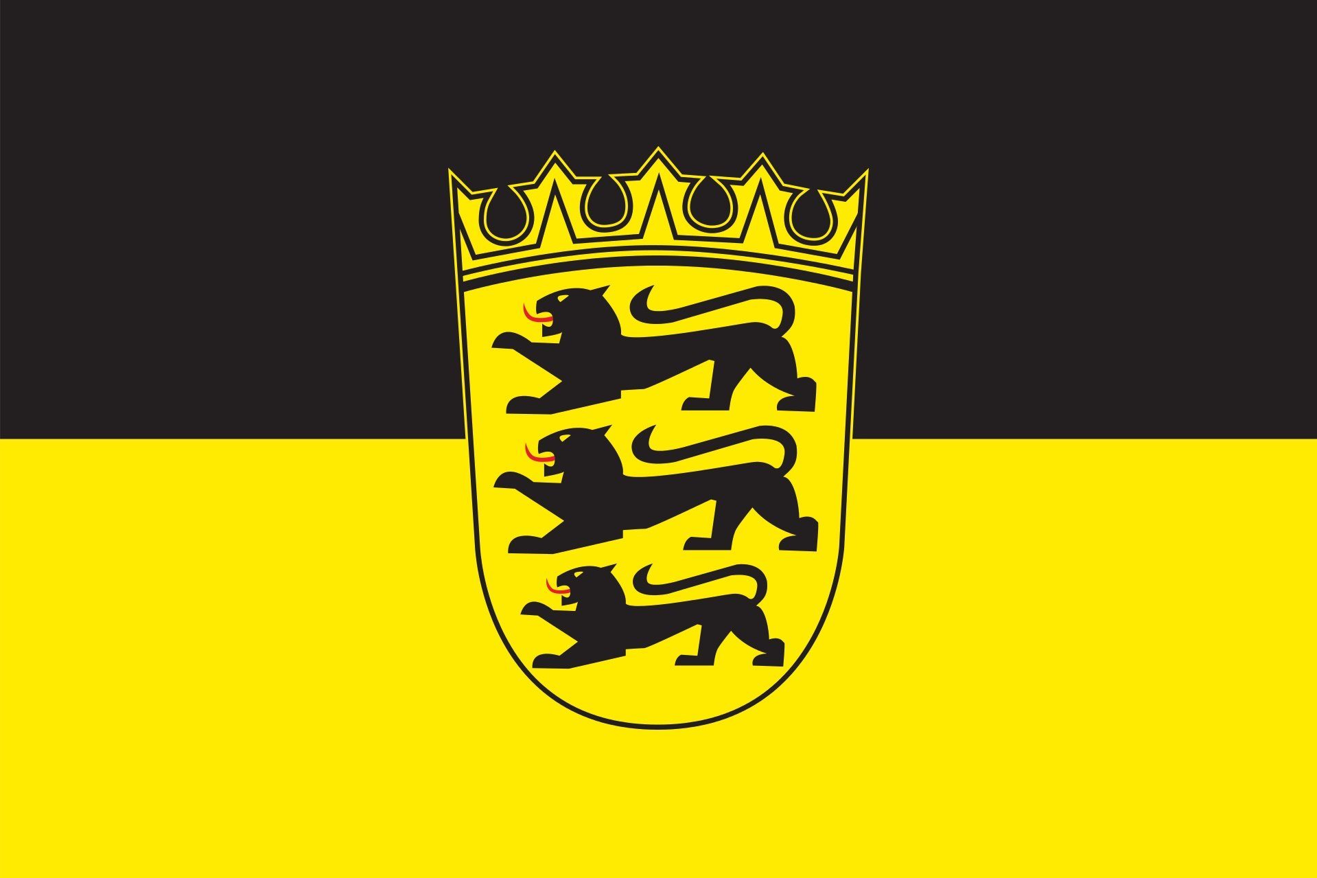 flaggenmeer Flagge Flagge Baden-Württemberg mit Wappen 110 Querformat g/m²
