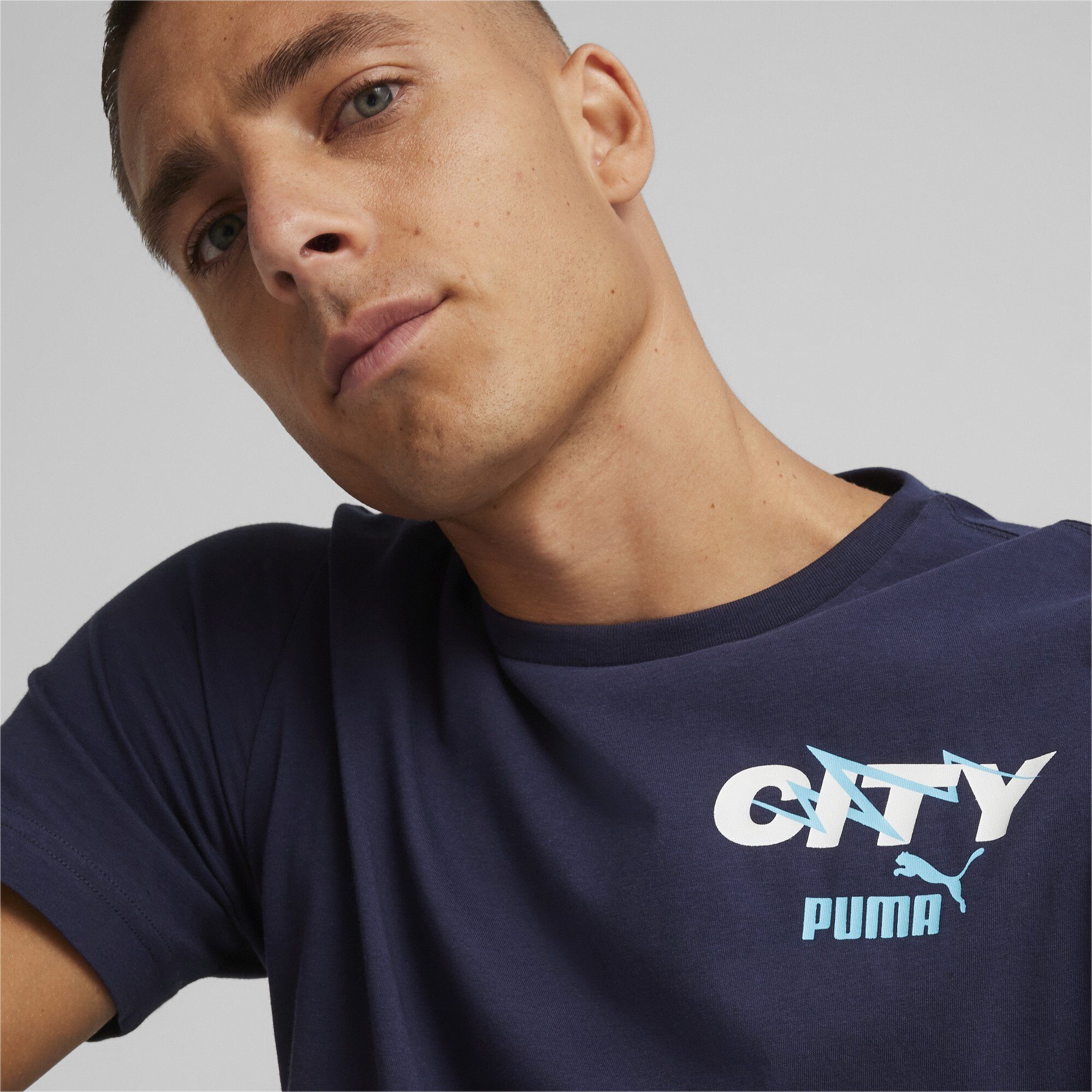 T-Shirt T-Shirt White Herren Navy City Manchester Blue Ftblicons PUMA