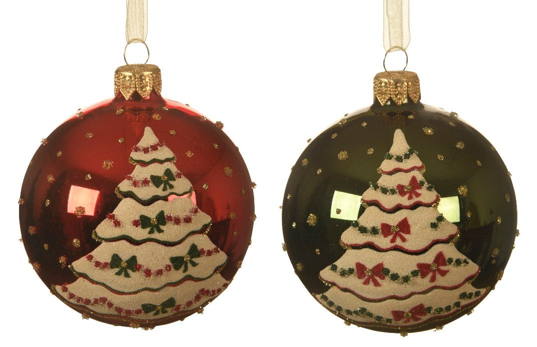 Decoris season decorations Weihnachtsbaumkugel Kugel Glas glanz Baum sortiert 8 cm (1 StŸck)