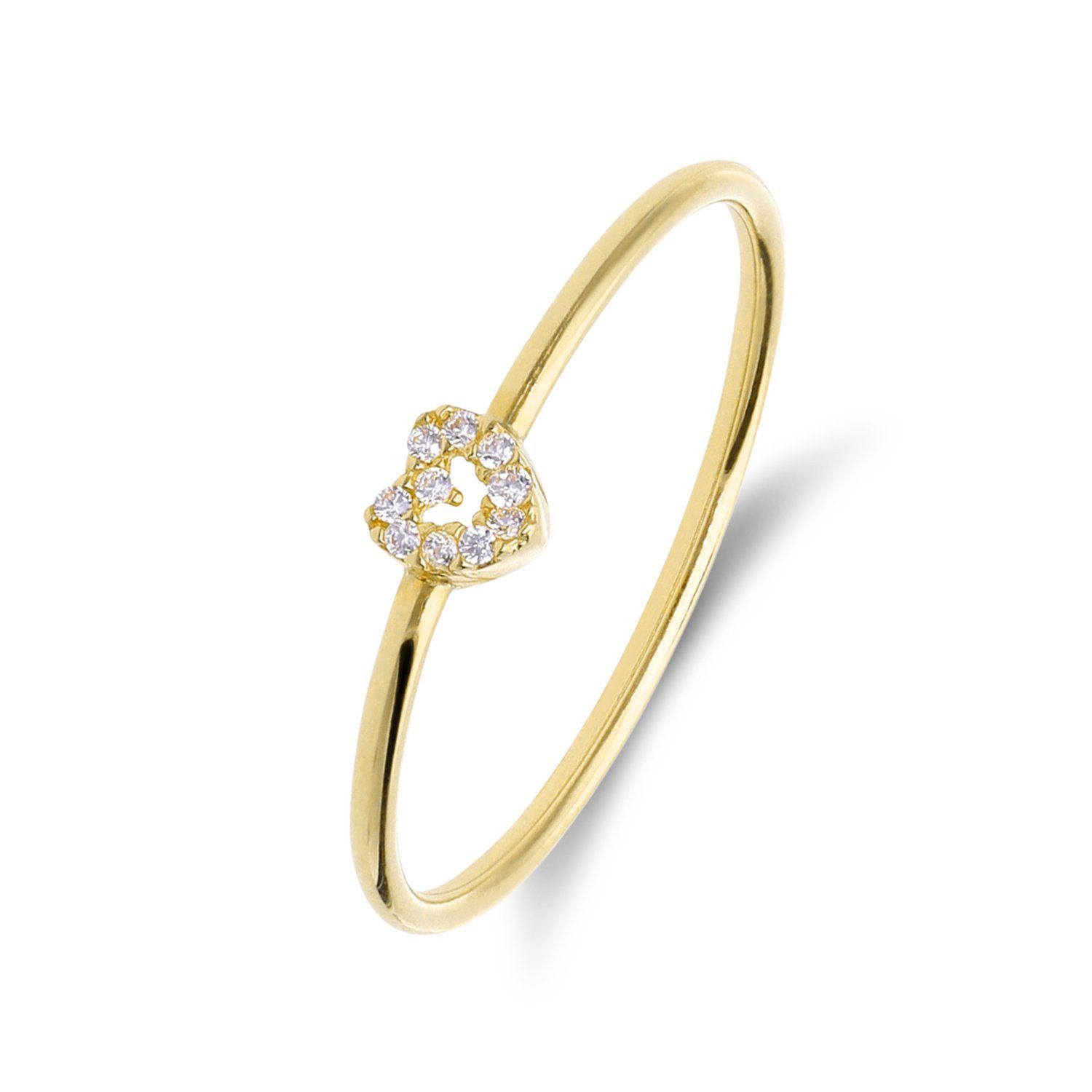 LUCARDI Fingerring Ring - 585 Gold - Gold - Zirkonia - Damen