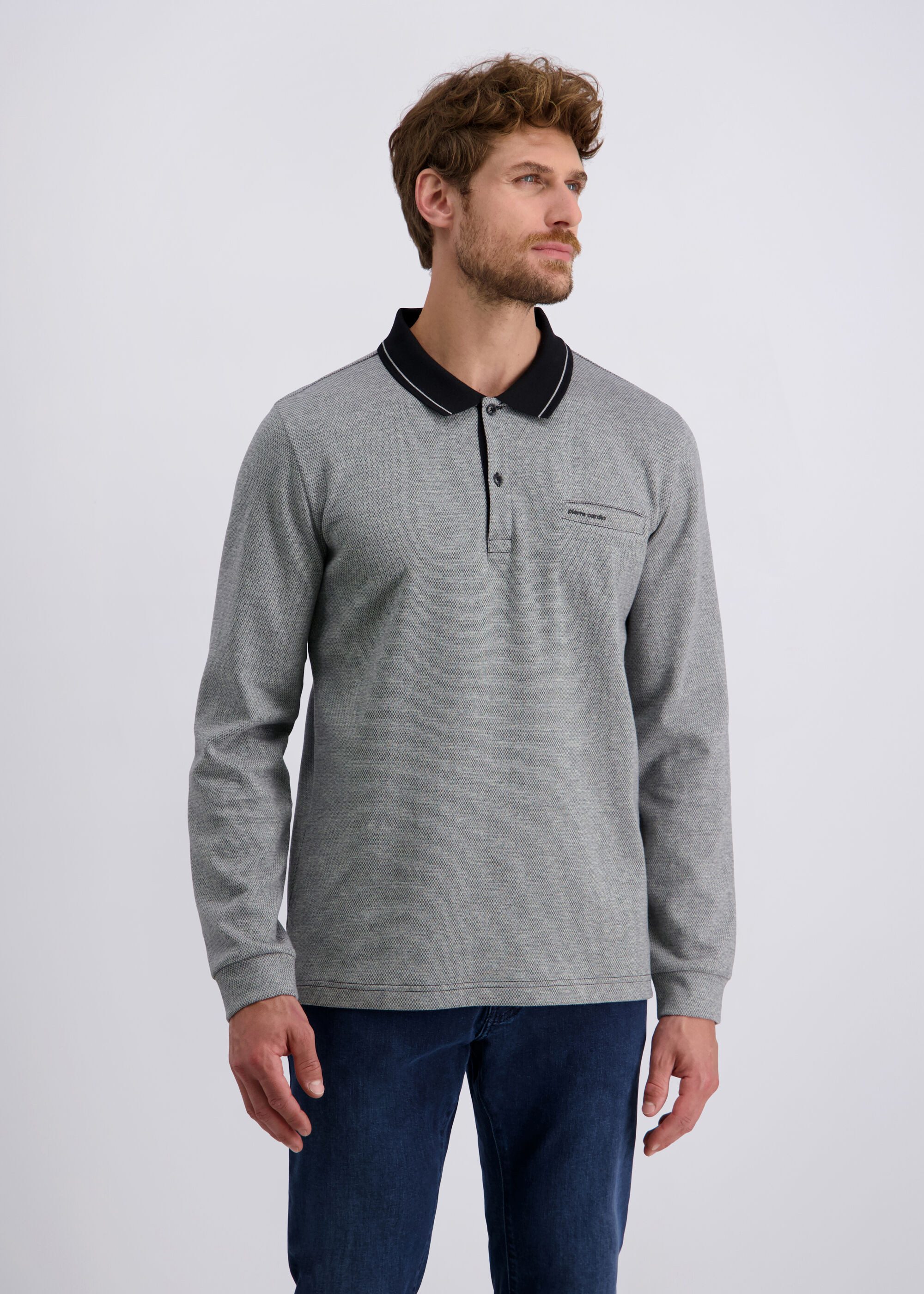 Pierre Cardin Langarmshirt (1-tlg) aus 100 Prozent Baumwolle