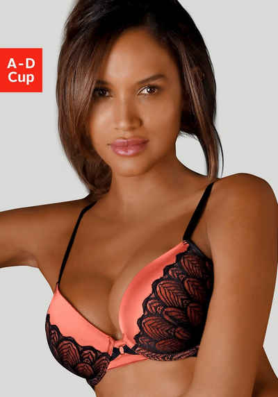 LASCANA Push-up-BH Belinda Cups aus schöner Satinware mit Spitze überzogen, sexy Dessous