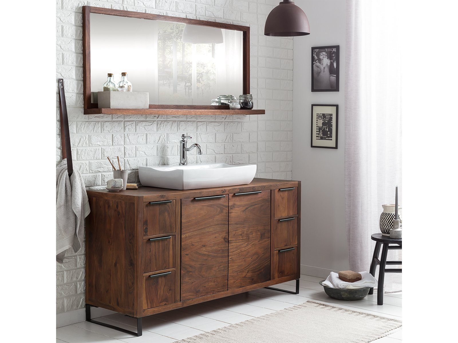 massivum Waschtisch Sydney 138cm, aus Akazienholz günstig online kaufen