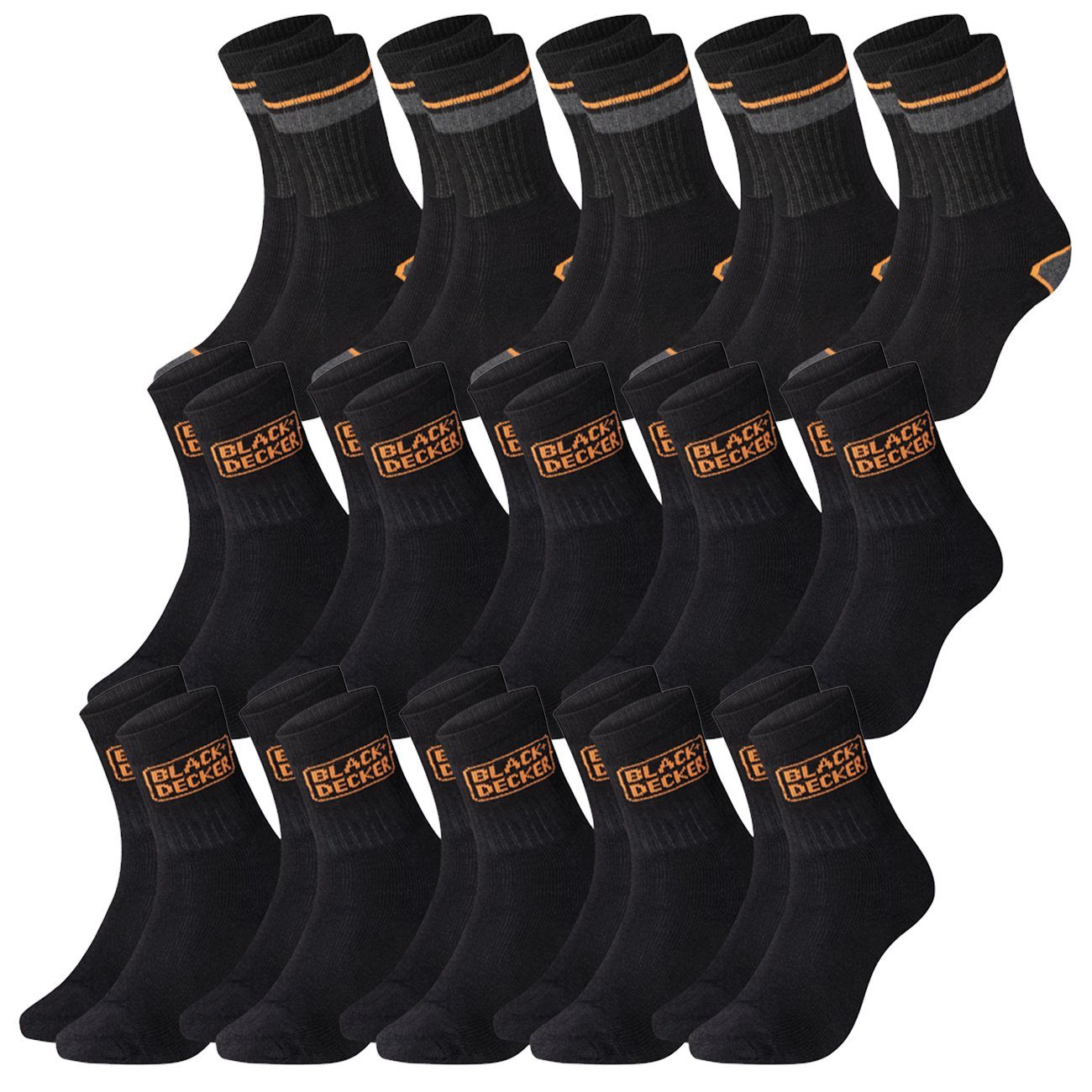 10 Paar Black/Black (BX/CHS/1/X5/TEKC) & 5 Paar Grey/Black (BX/CHS/1/X5/DEKC)