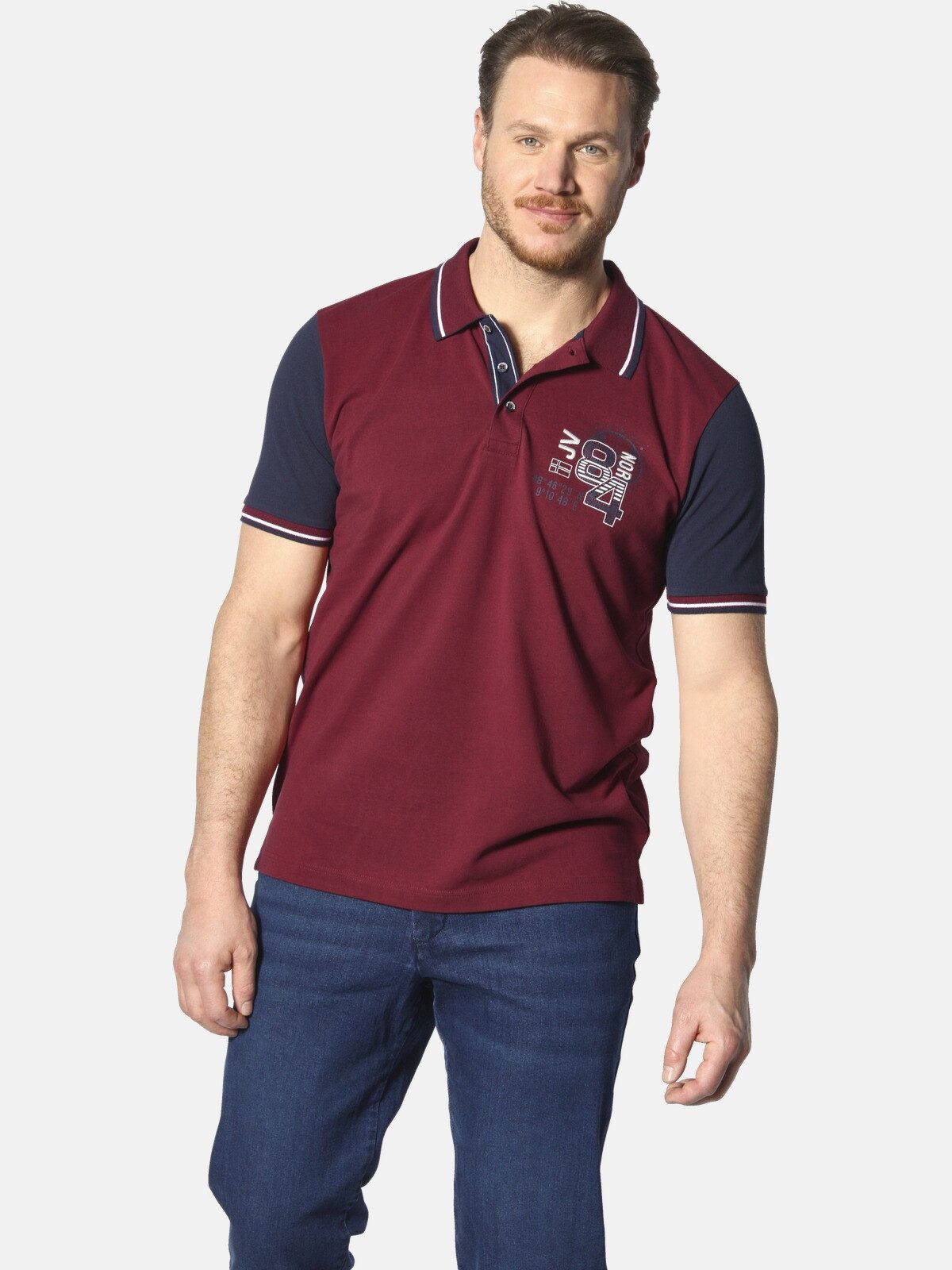 Jan Vanderstorm Poloshirt OLEJORN mit kontrastfarbenen günstig online kaufen