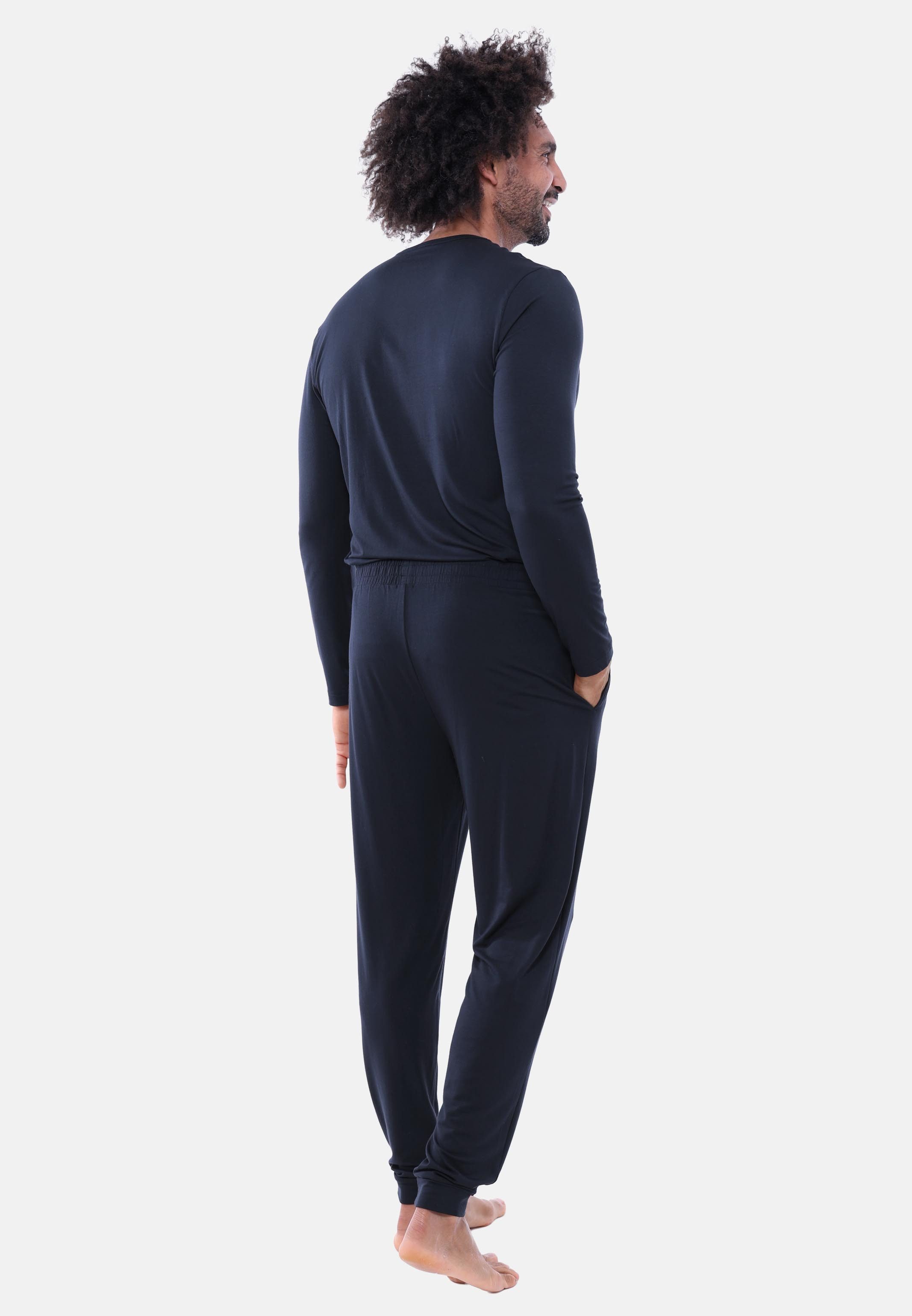 Mey Pyjama Jefferson (Set, 2 tlg) Schlafanzug - Blickdicht - Set aus Langarm-Shirt und langer Hose