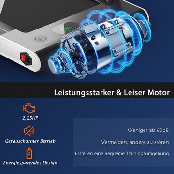 COSTWAY Laufband (2 in 1 Laufband Zuhause 1-12 km/h, Transport und Flexibilität), Laufband Zuhause, mit APP, Bluetooth und Fernbedienung