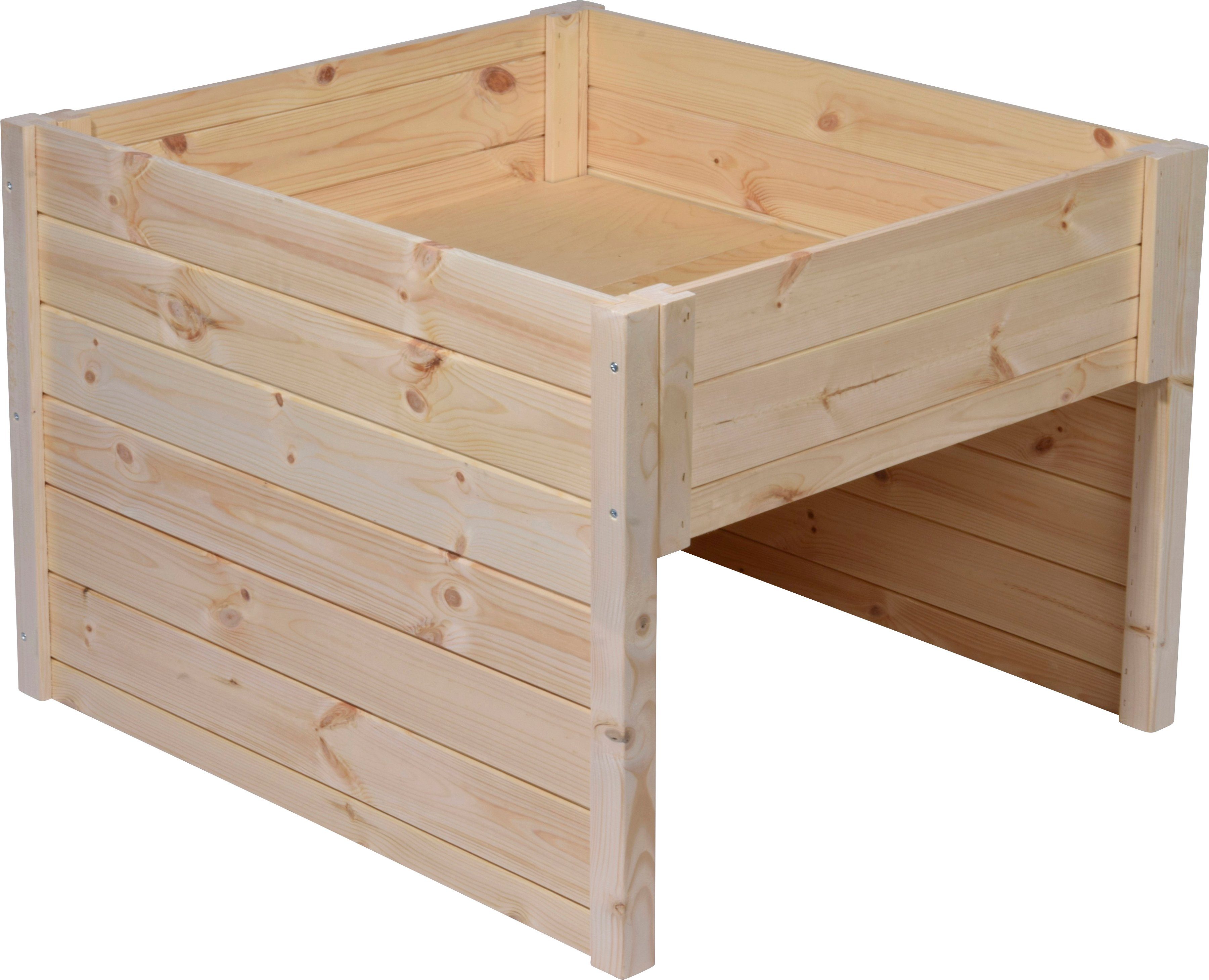 dobar Mähroboter-Garage, BxTxH: 79x73x56 cm, für Mähroboter, mit integriertem Pflanzkasten, natur beige