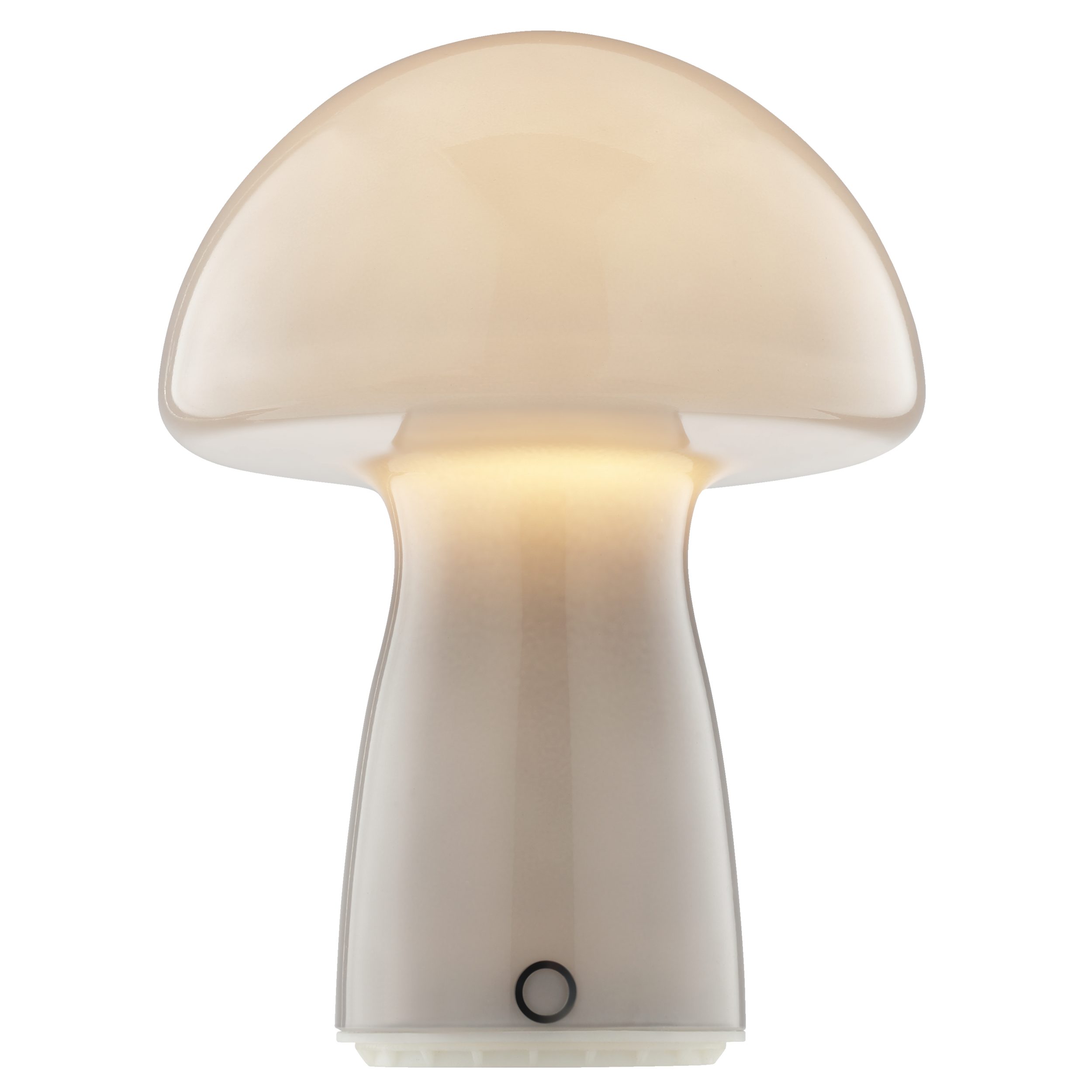 Lightbox Tischleuchte, LED fest integriert, Warmweiß, LED Akku Pilzleuchte aus Glas, 250 lm, 2700 K, H 22 cm, dimmbar, grau