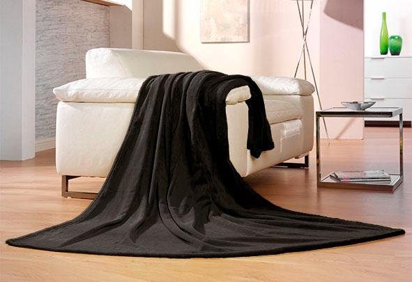 Wohndecke Memphis, Gözze, in tollen Unifarben, Kuscheldecke