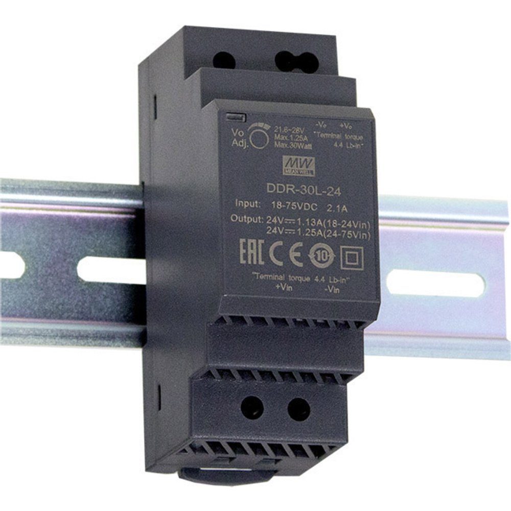 MeanWell MEAN WELL DDR-30L-24 Hutschienen-DC/DC-Wandler (DIN-Rail) 24 V/DC 1.2 Hutschienen-Netzteil