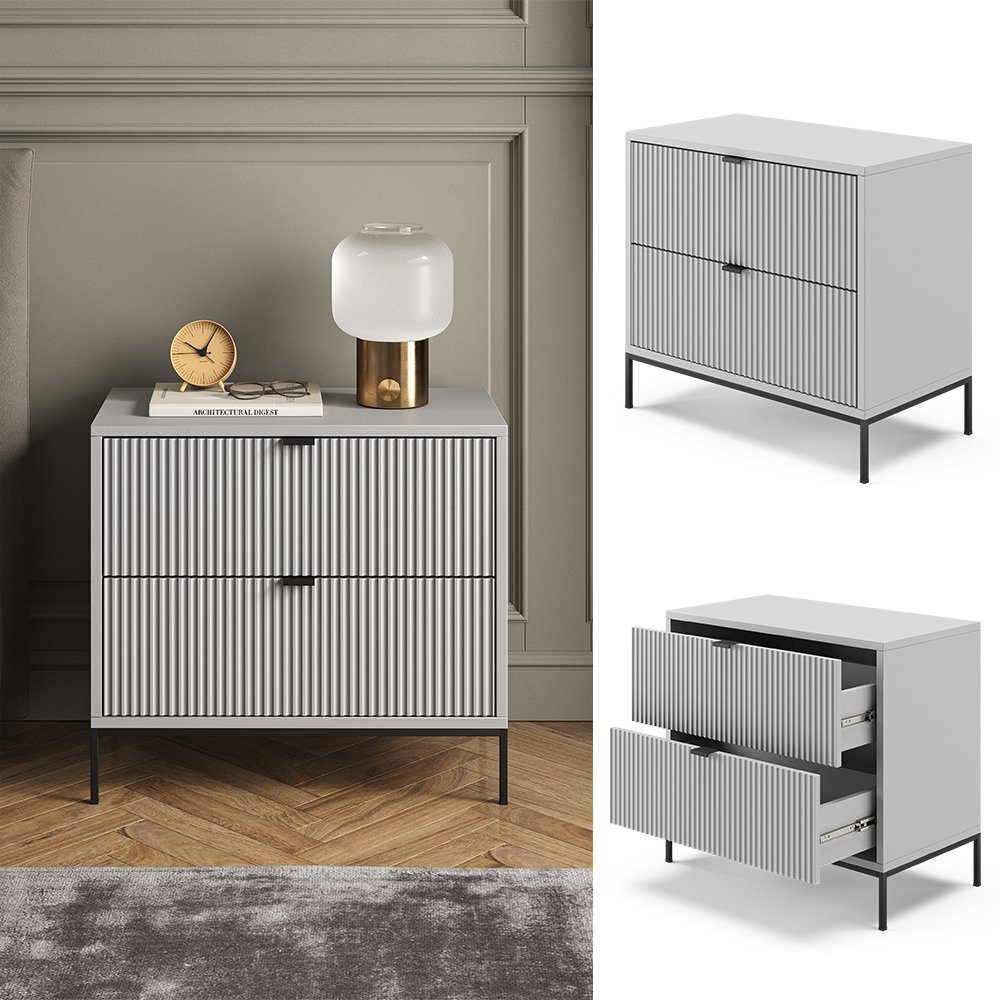 Vicco Nachtschrank Eliza, Grau, 66 x günstig online kaufen