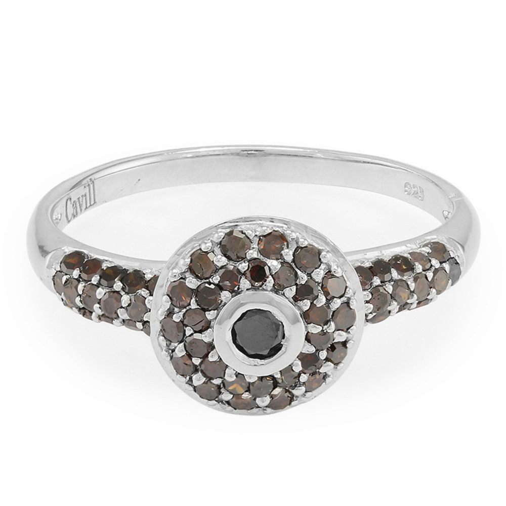 Cavill Diamantring Cavill Ring 0,63 ct Fancy-Diamant Sterlingsilber platinisiert (1-tlg)
